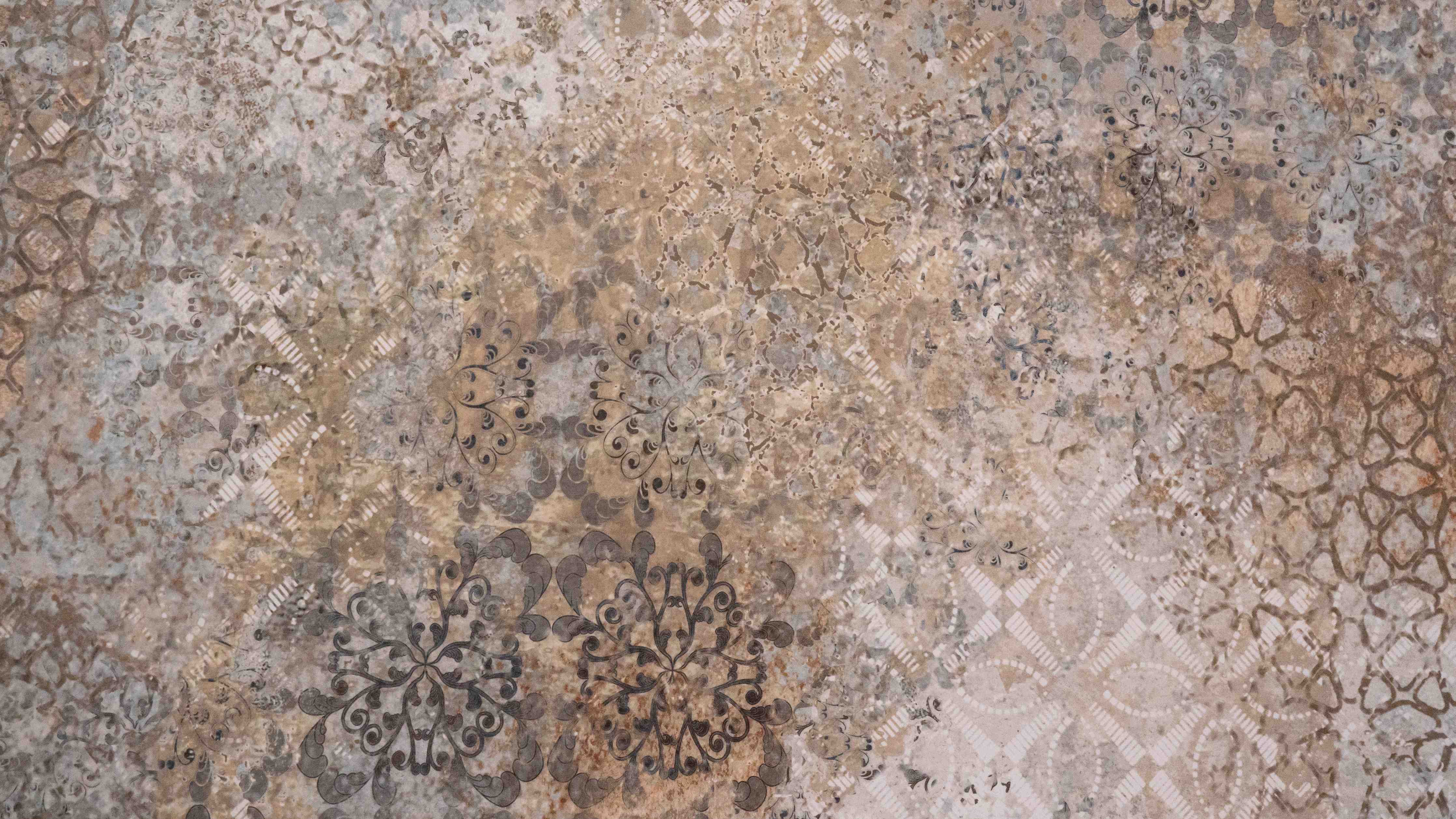 Wandverkleidung Bad-Beige-Braun Vintage-Fliesenmuster