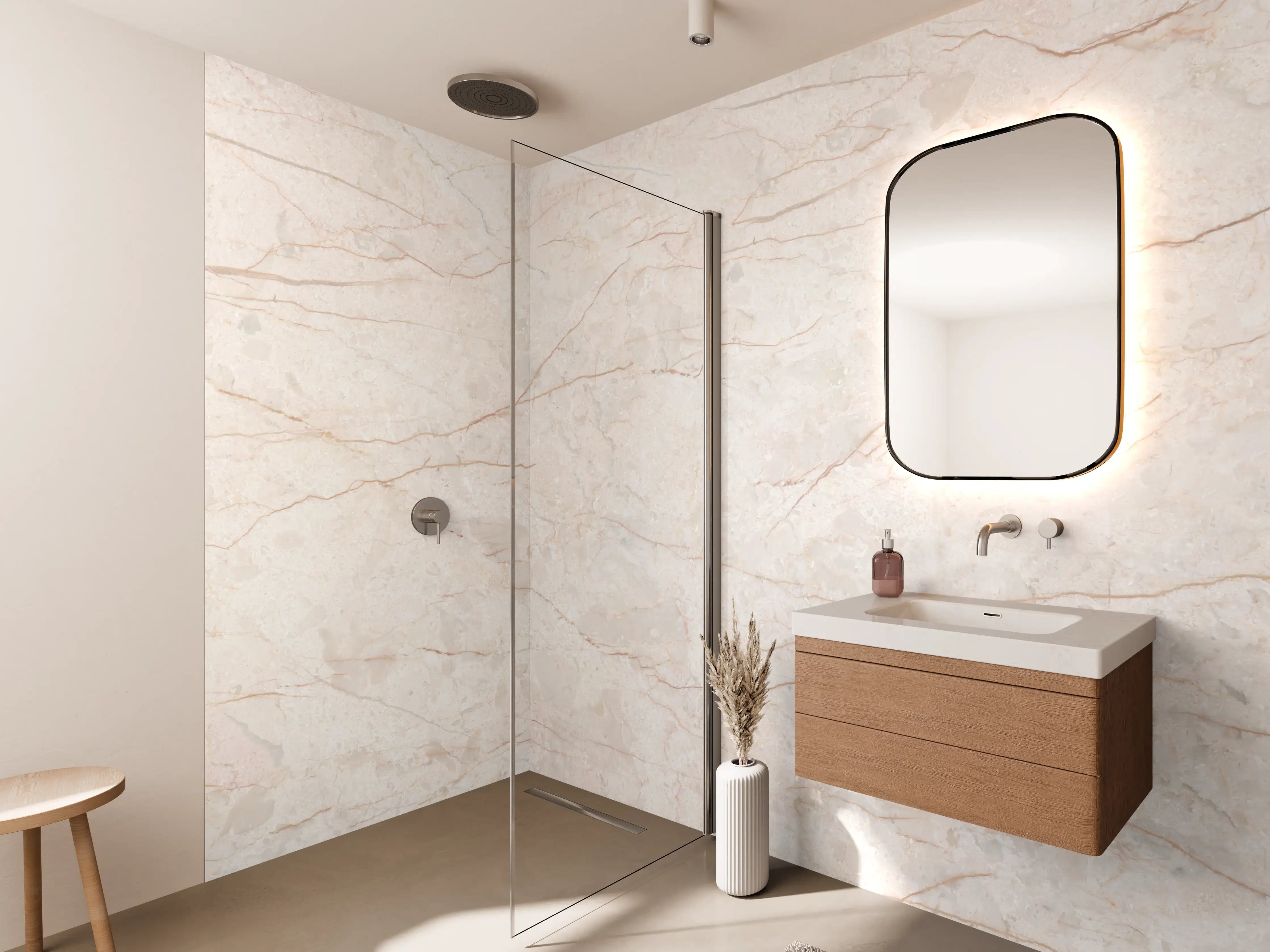 Wandverkleidung Bad - Beige Marmor Hintergrund