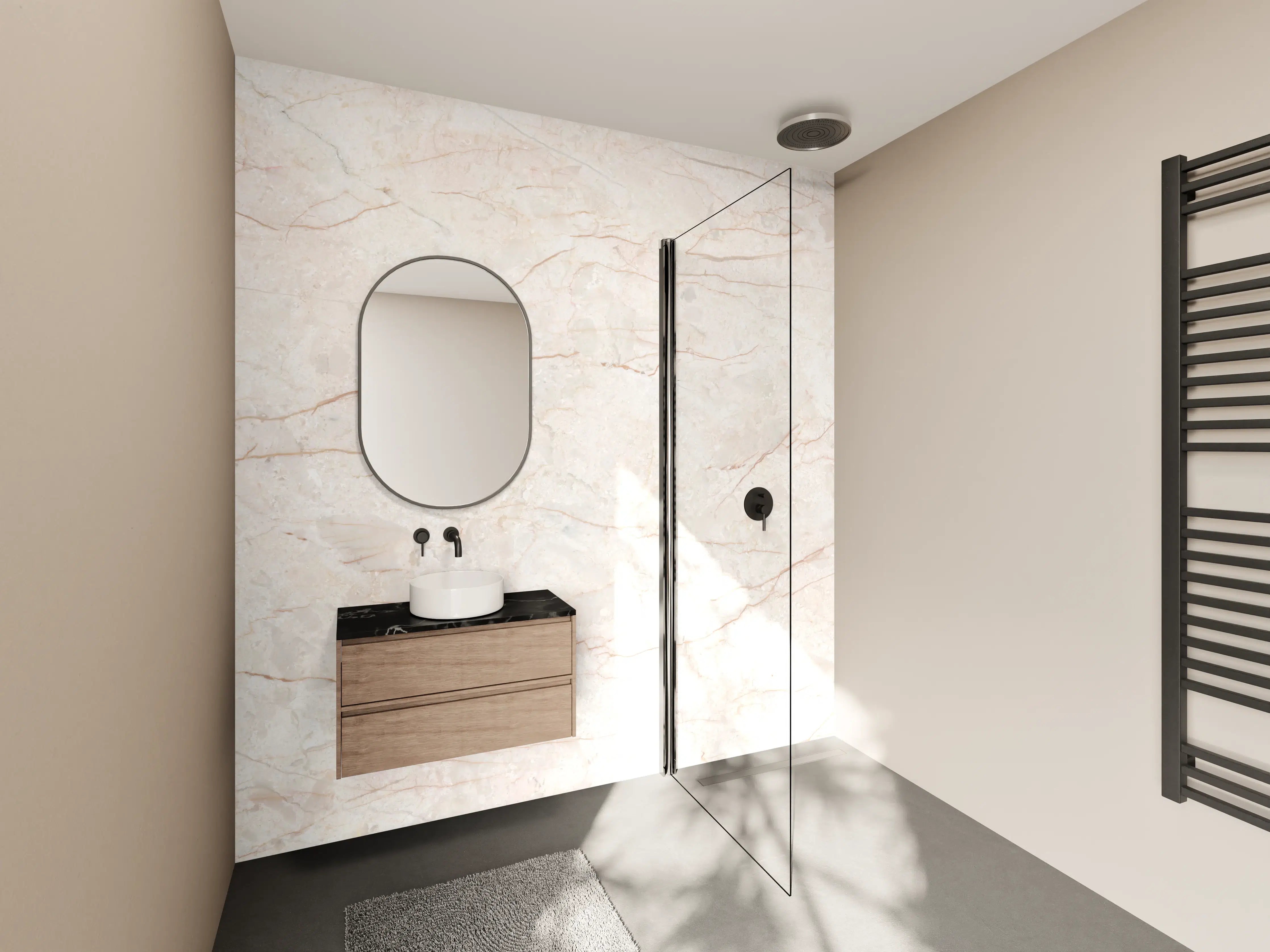 Wandverkleidung Bad - Beige Marmor Hintergrund