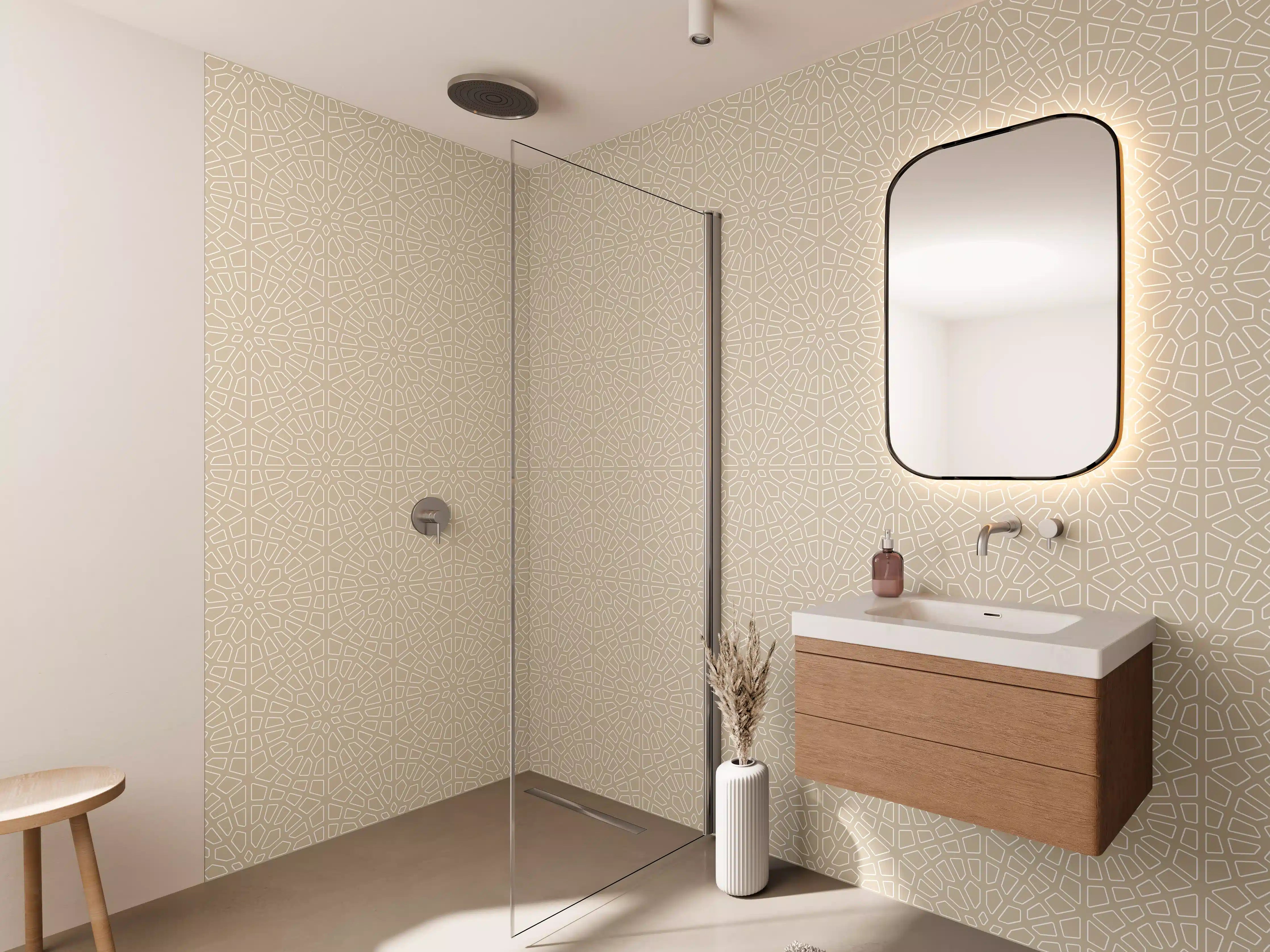 Wandverkleidung Bad - Beige Textur mit feiner Struktur