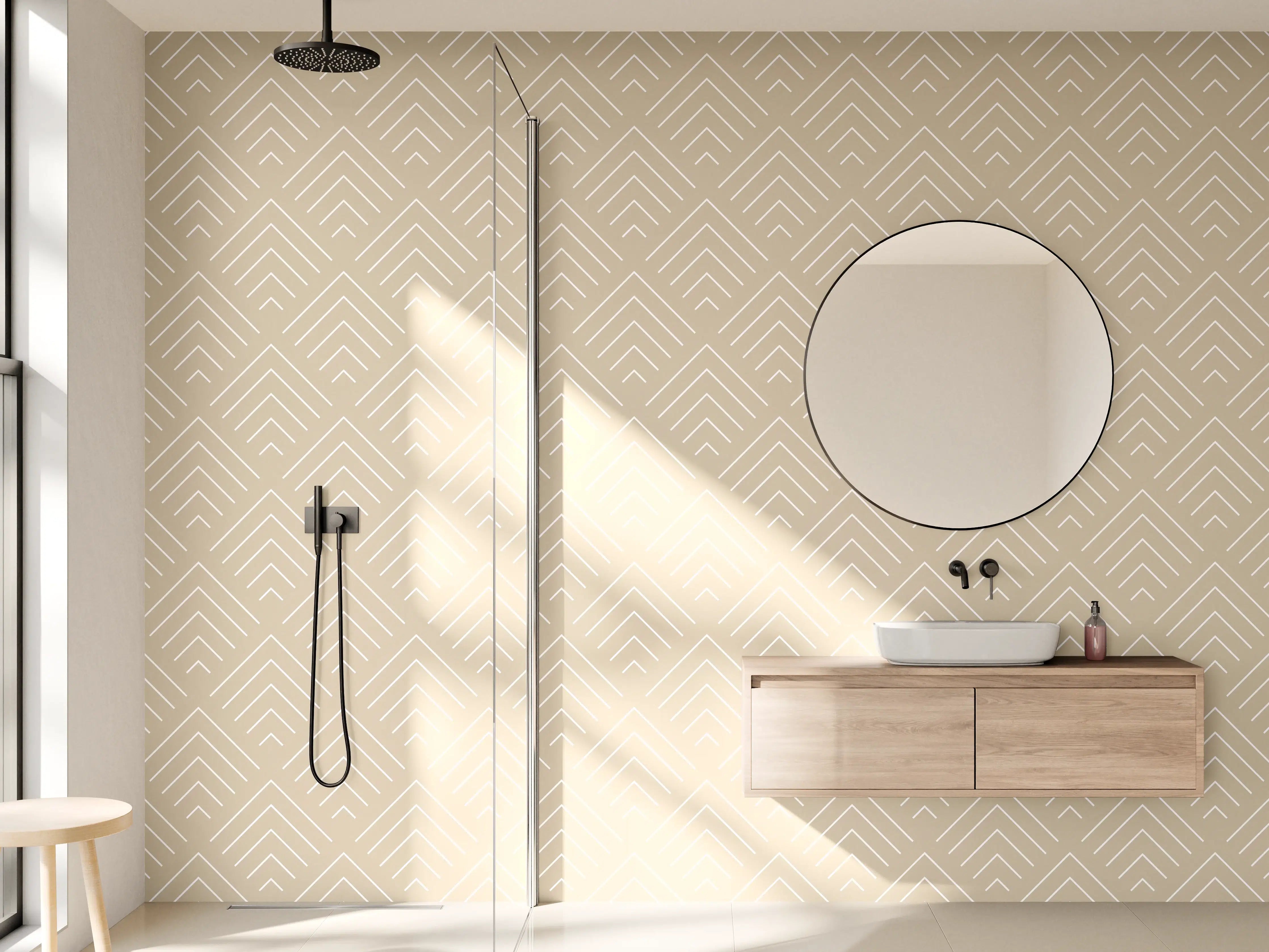 Wandverkleidung Bad - Beige geometrische Mustertextur