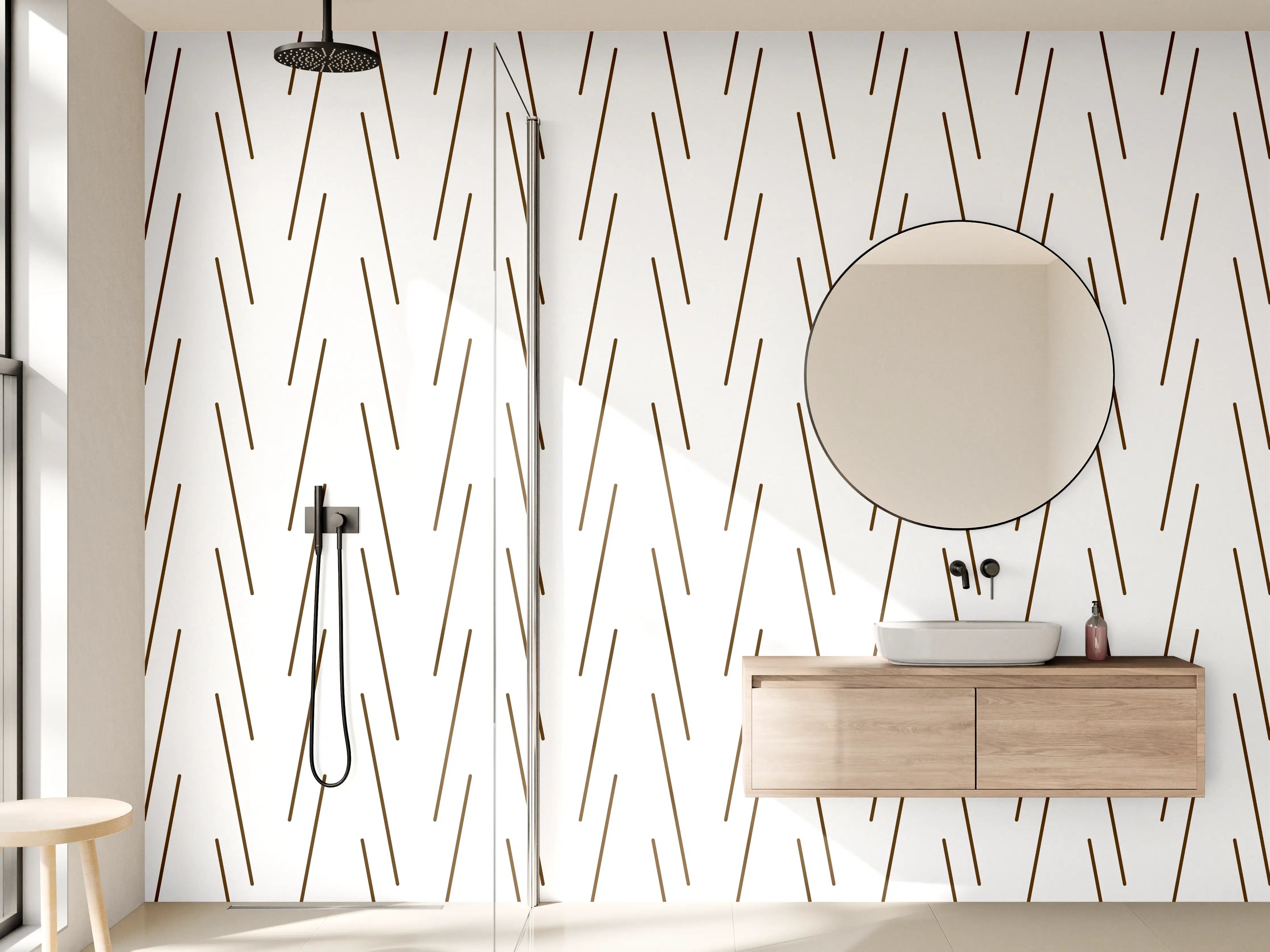 Wandverkleidung Bad - Beige und Grau gestreifte Textur