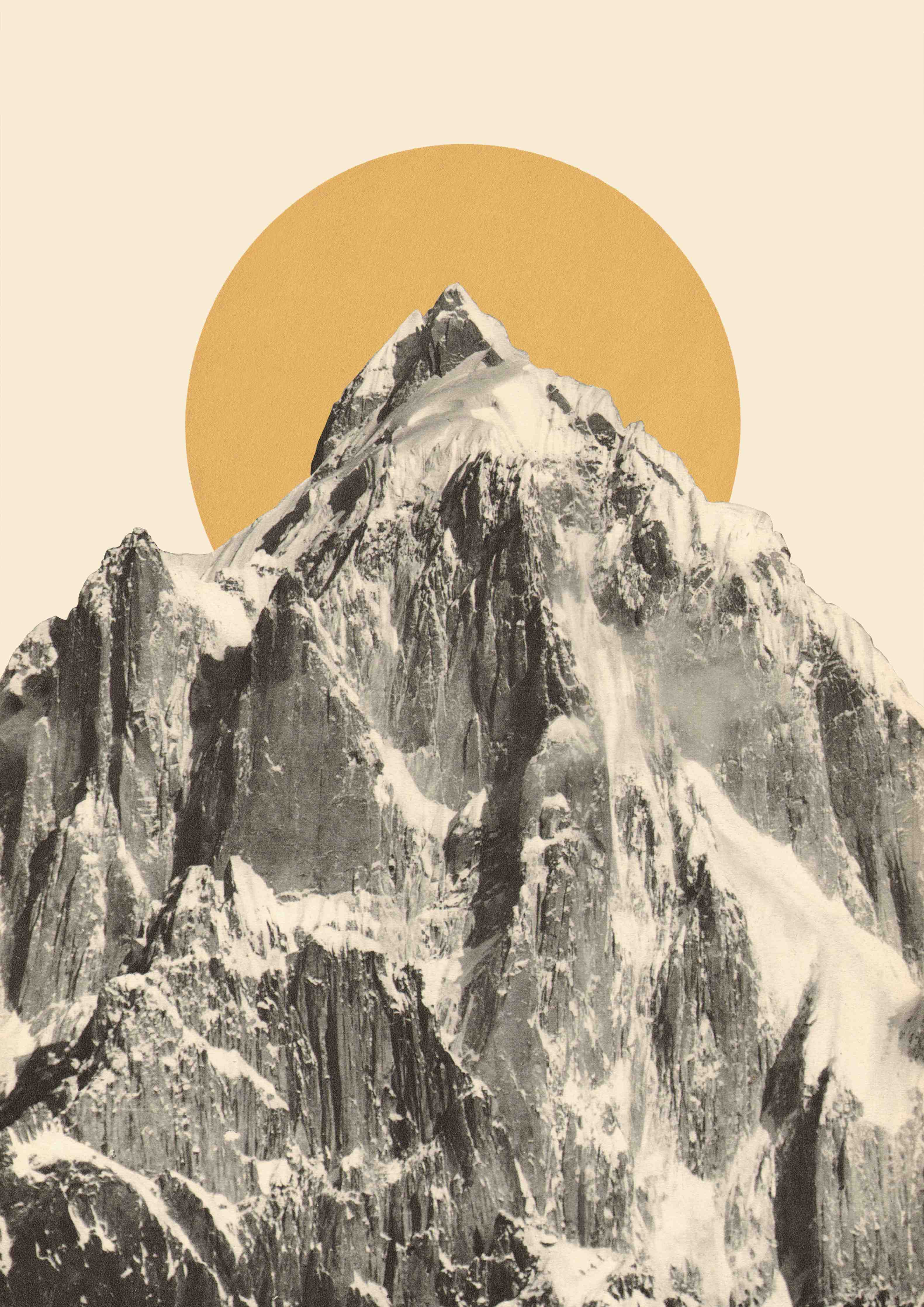 Wandverkleidung Bad-Berggipfel im Sonnenlicht Poster