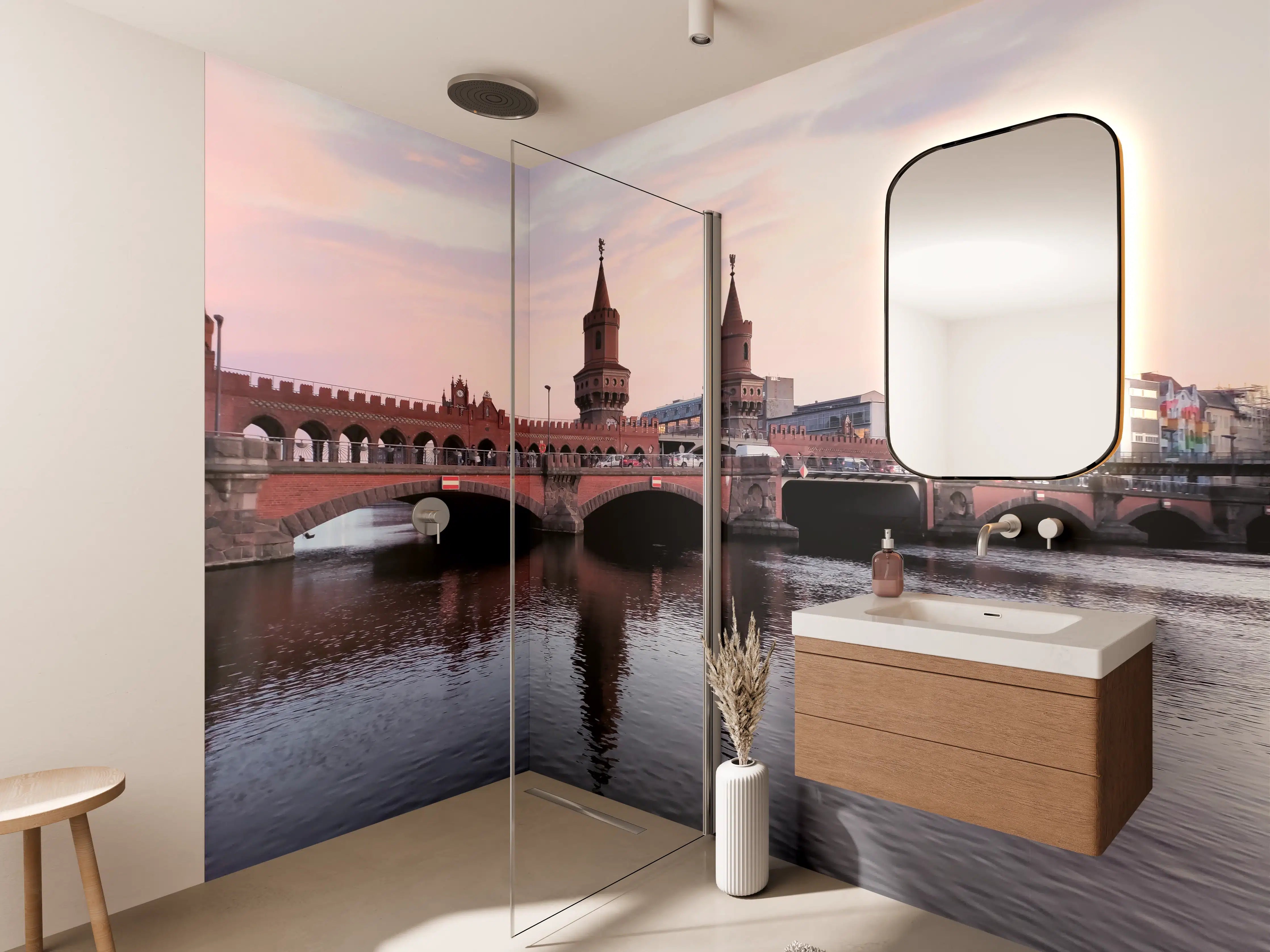Wandverkleidung Bad - Berliner Brücke bei Tag
