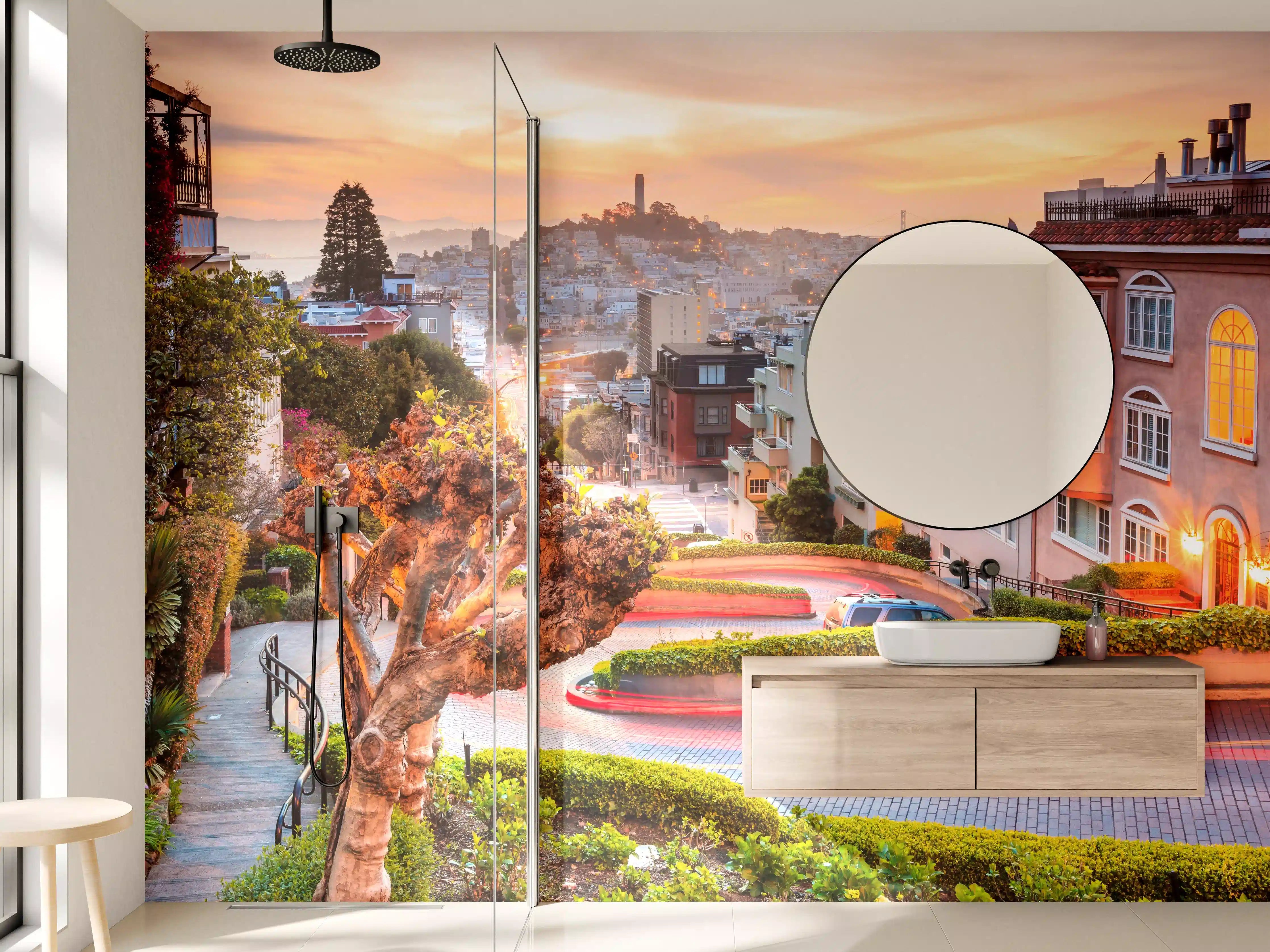 Wandverkleidung Bad - Berühmte Lombard Street in San Francisco