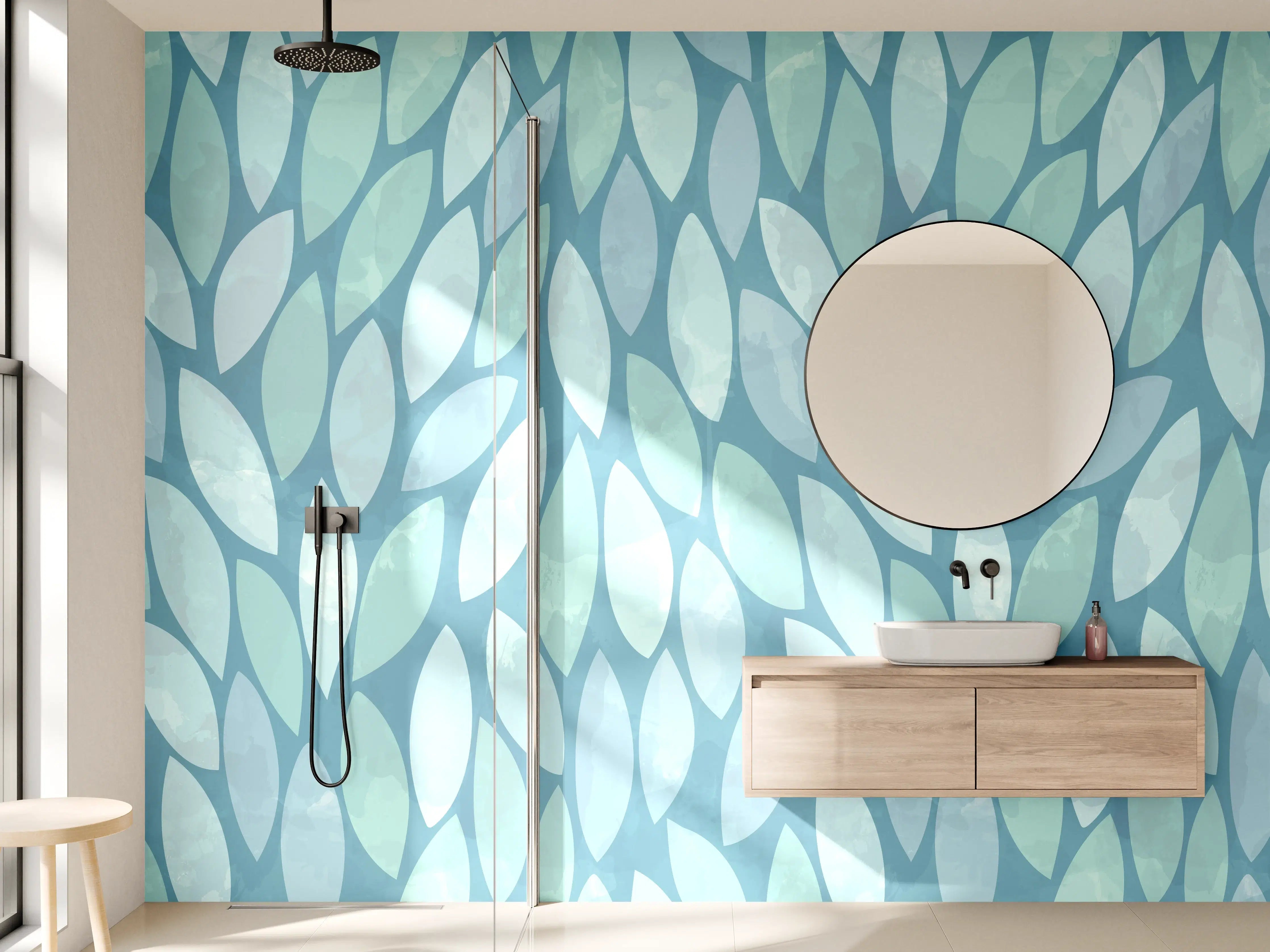 Wandverkleidung Bad - Beruhigende Aqua-Blau-Welleneffekt