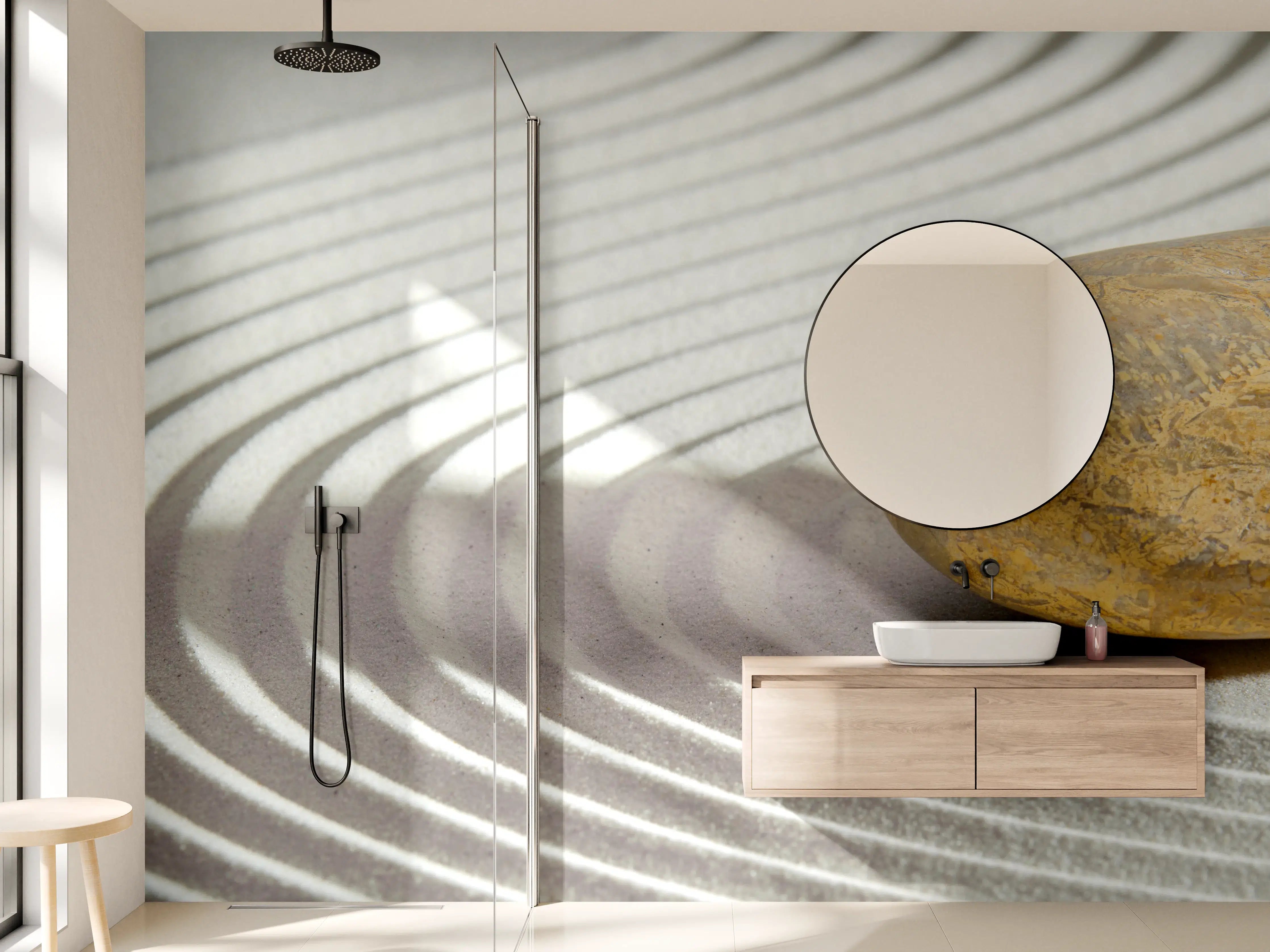 Wandverkleidung Bad - Beruhigender Zen-Steinhintergrund