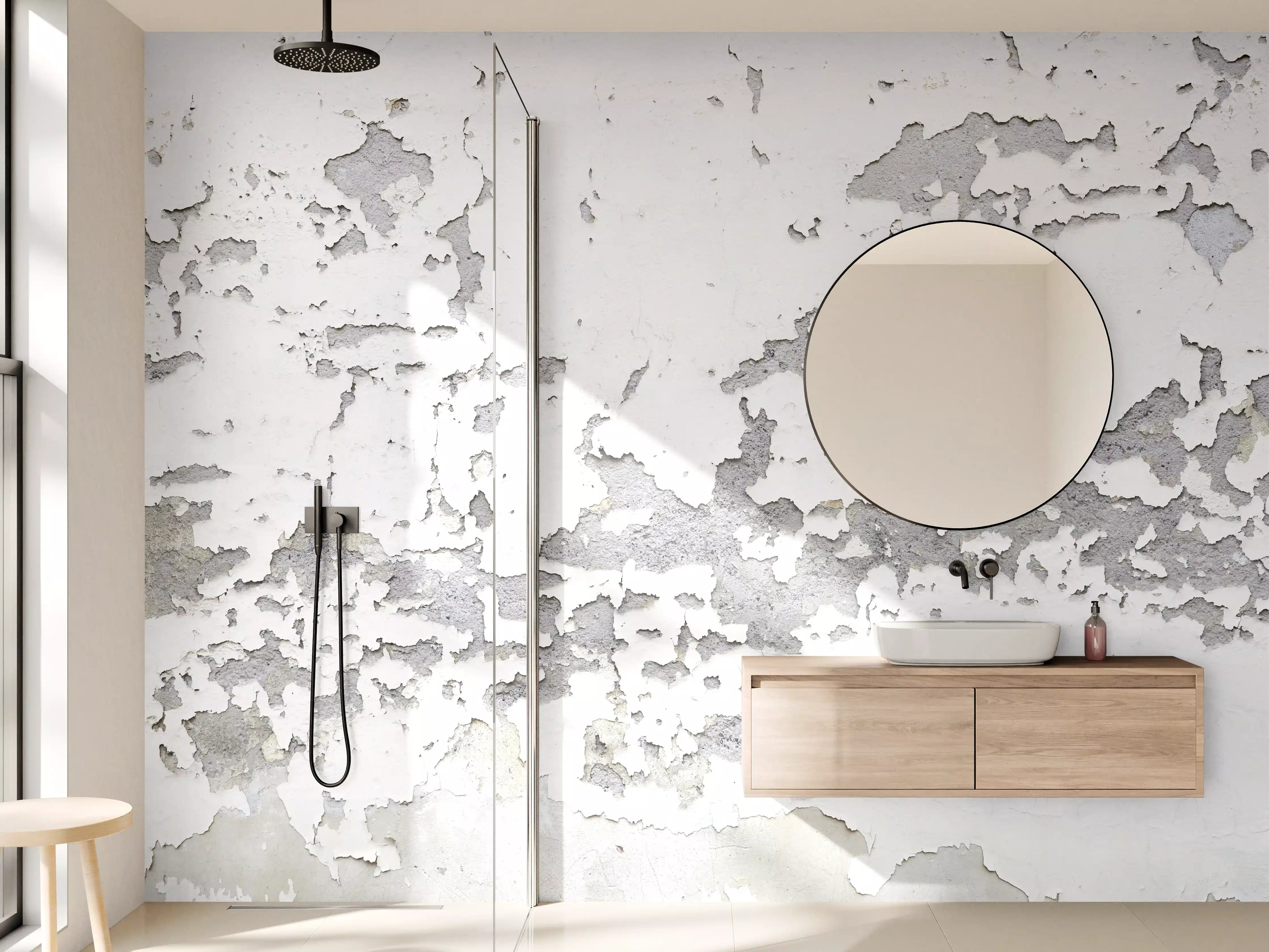 Wandverkleidung Bad - Beschädigte Wandstruktur