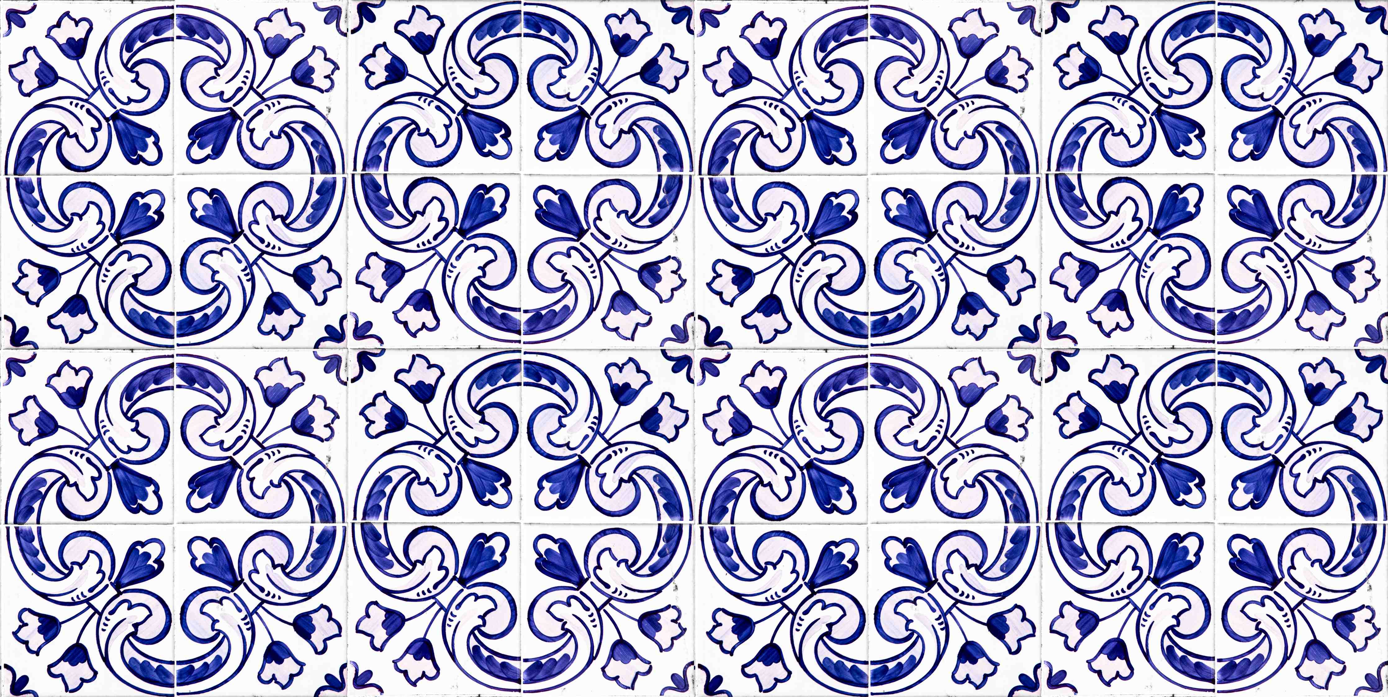 Wandverkleidung Bad-Blau-Weiß Fliesenmuster
