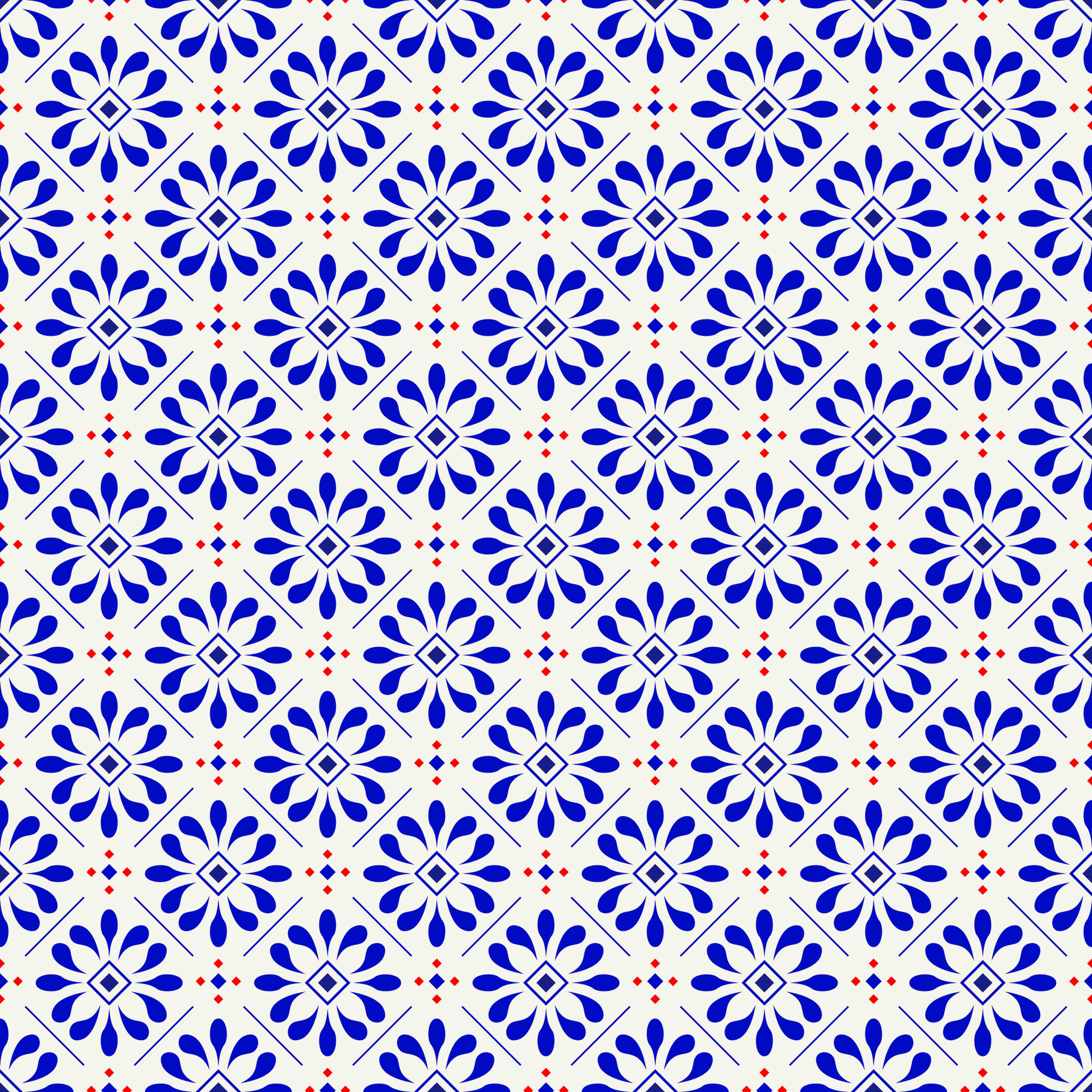 Wandverkleidung Bad-Blau-weiße ornamentale Fliesenmuster