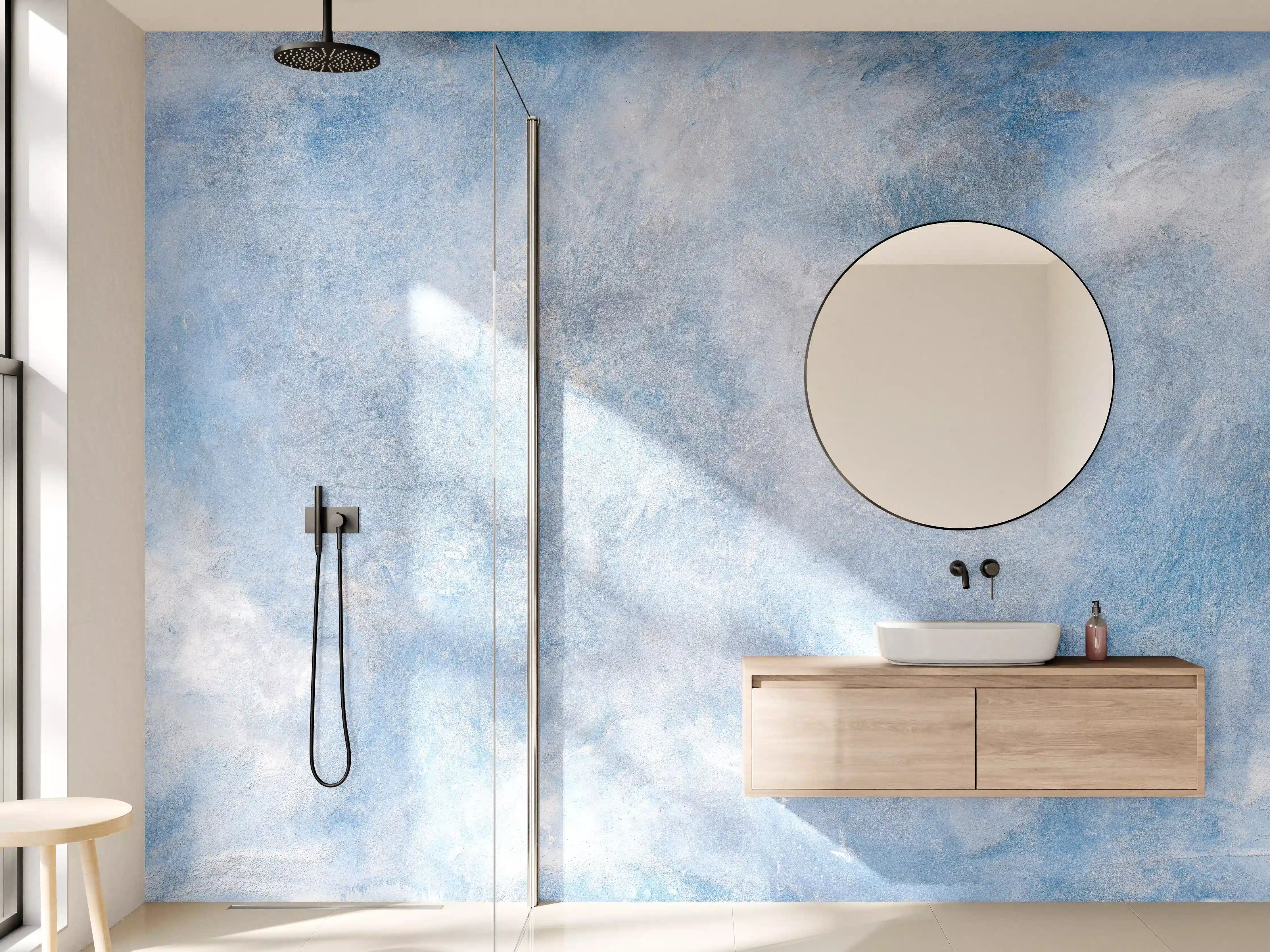 Wandverkleidung Bad - Blaue Marmor Textur
