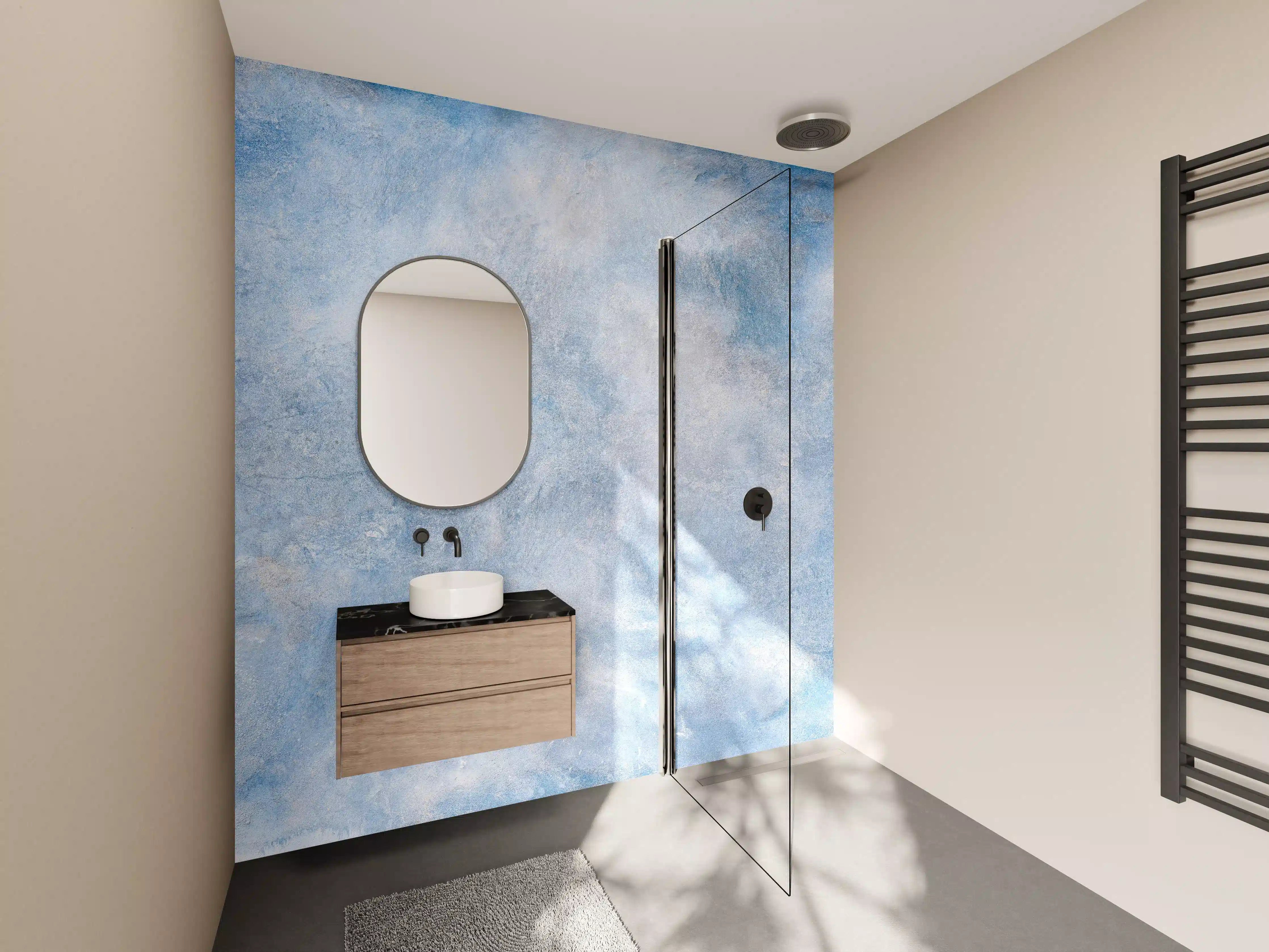 Wandverkleidung Bad - Blaue Marmor Textur