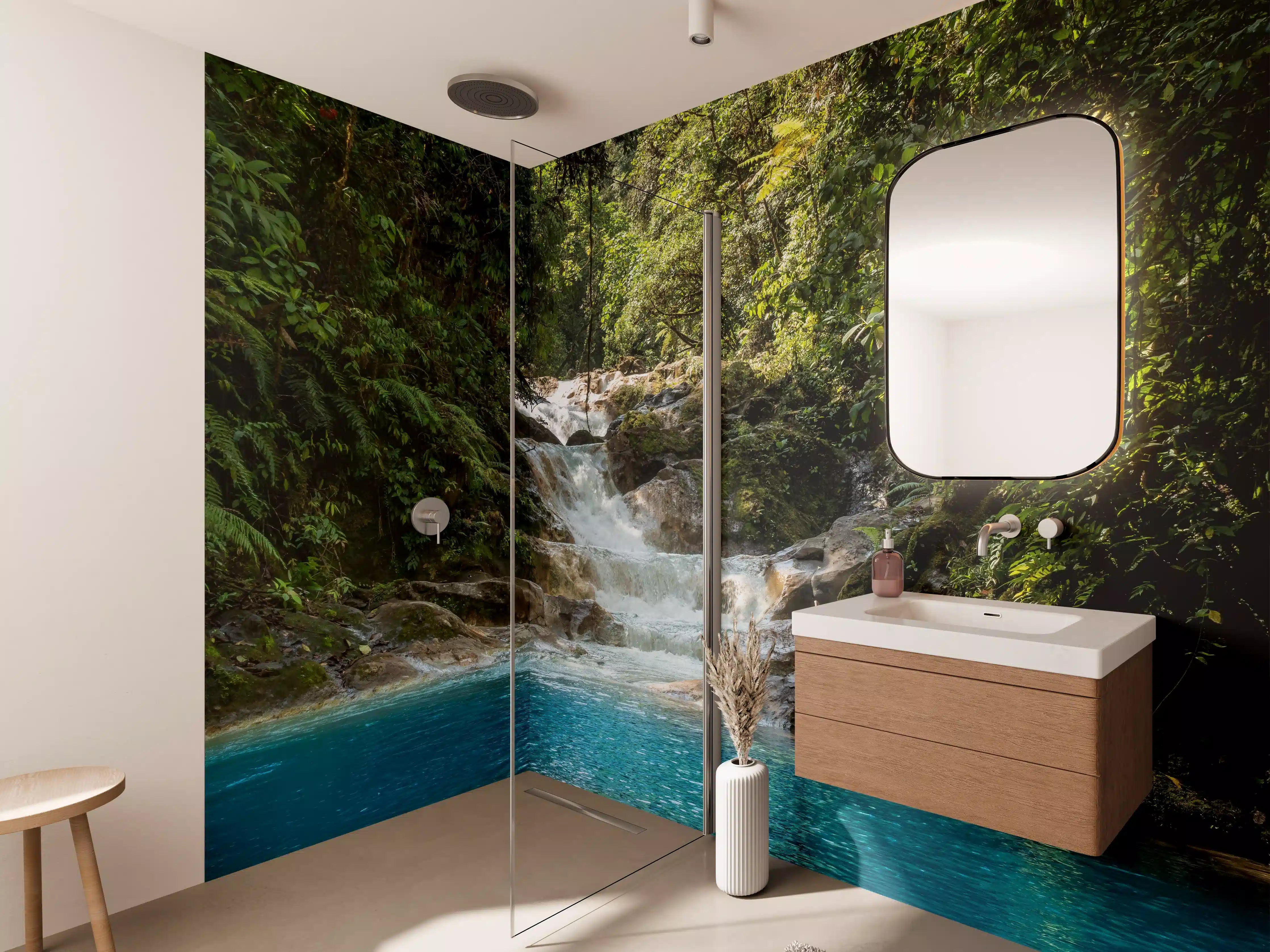 Wandverkleidung Bad - Blauer Costa Rica Wasserfall