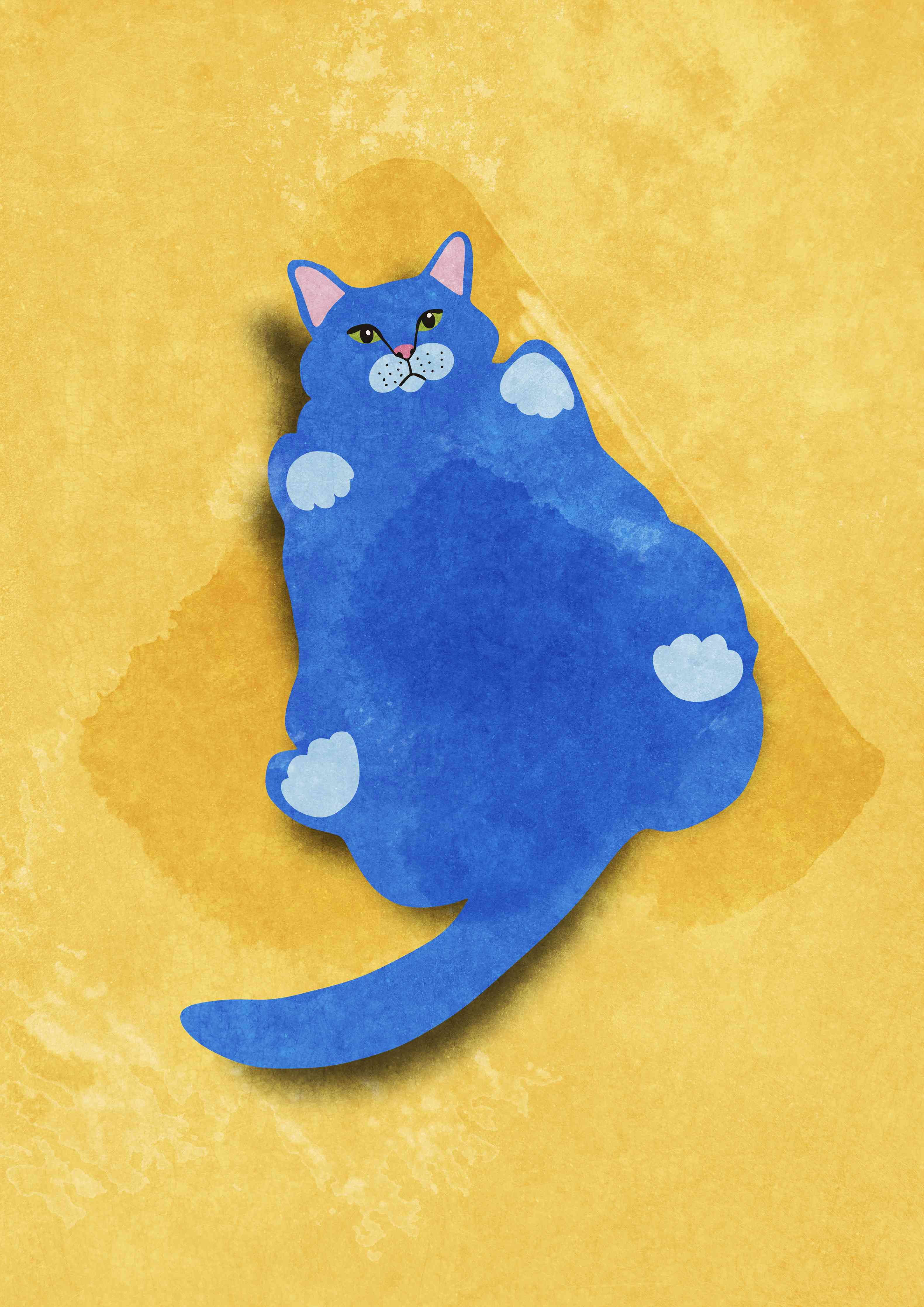 Wandverkleidung Bad-Blauer Lustiger Katzen-Print