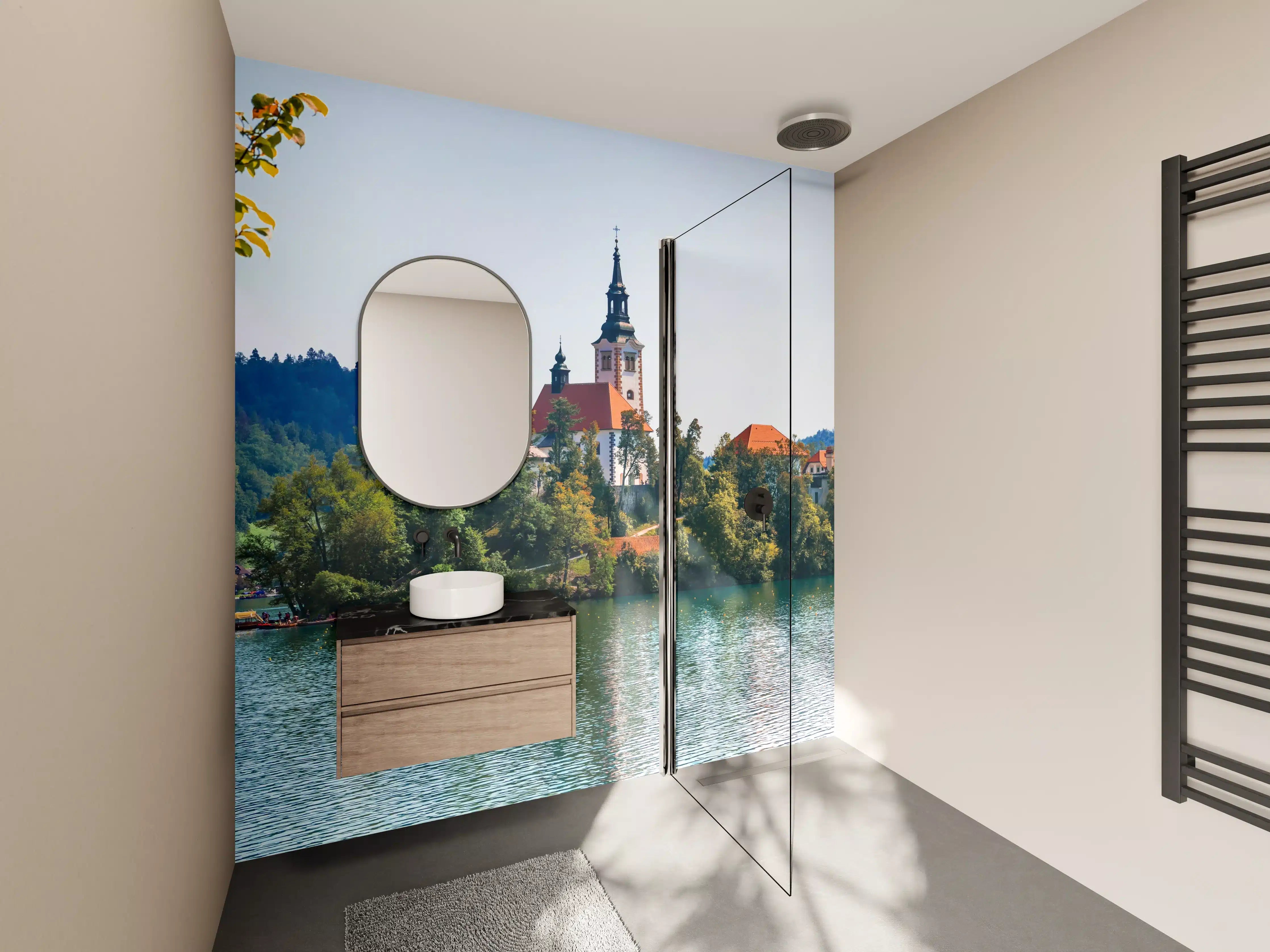 Wandverkleidung Bad - Bleder See in Slowenien 2