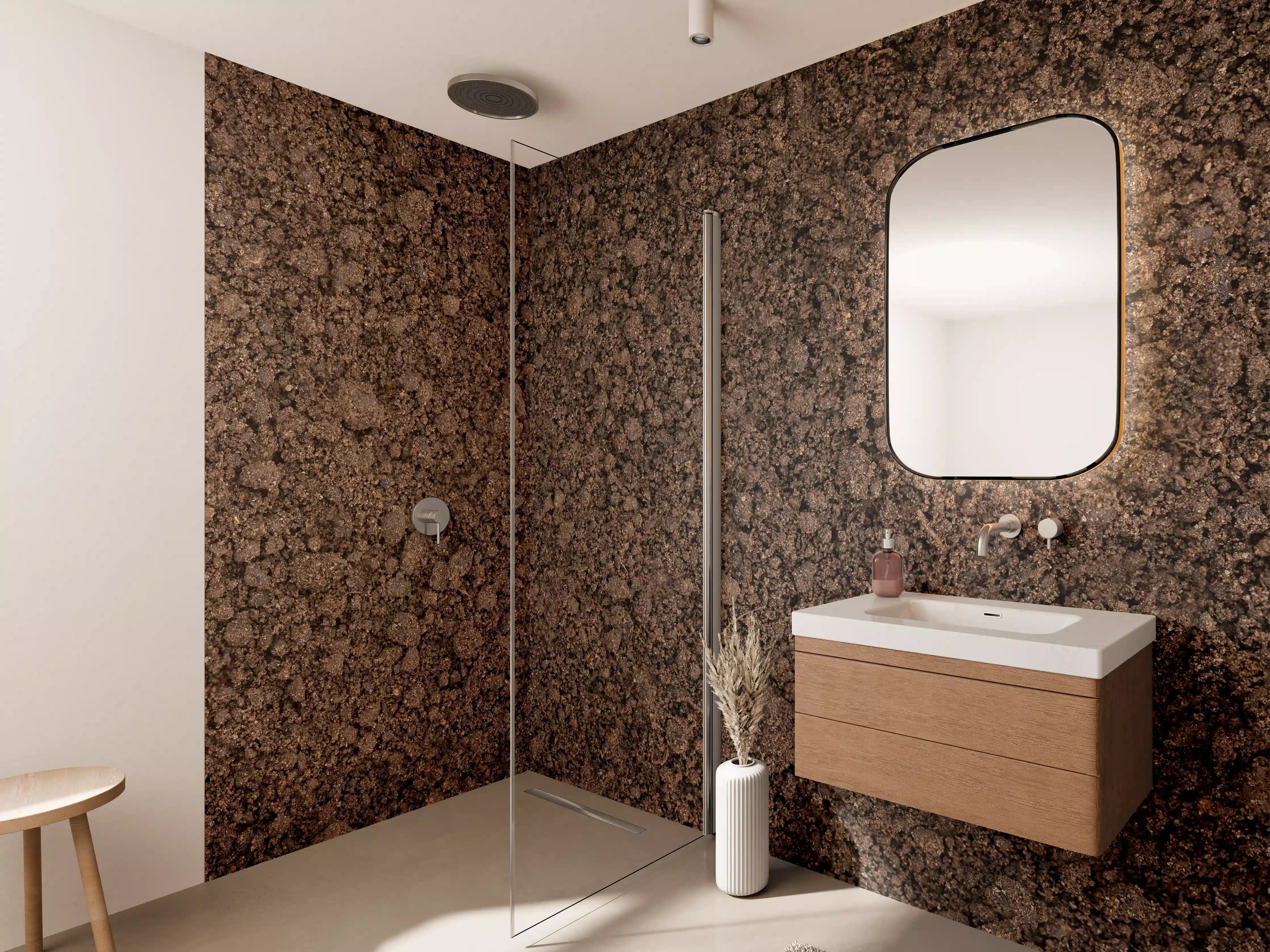 Wandverkleidung Bad - Bodentextur in Nahaufnahme