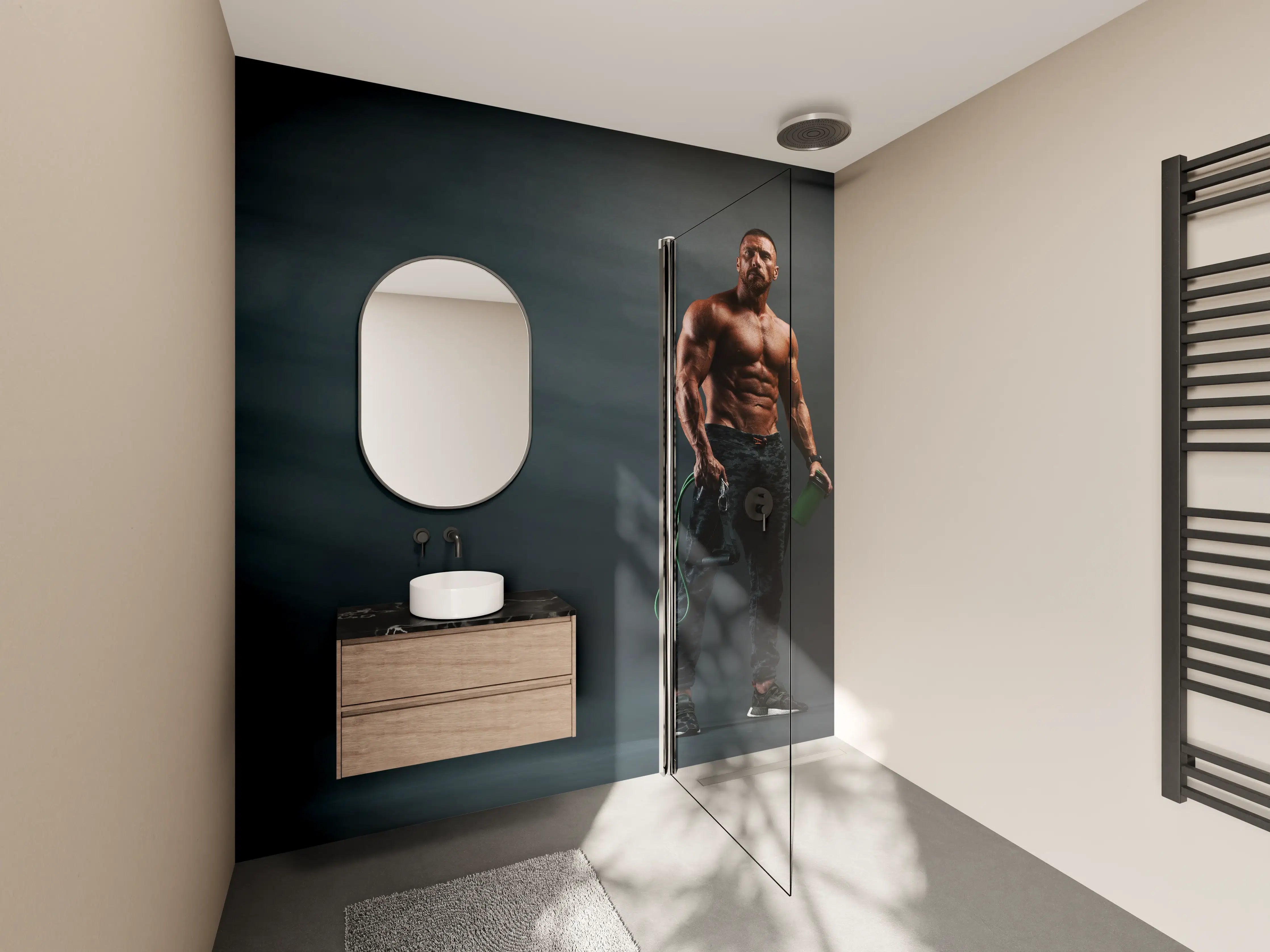 Wandverkleidung Bad - Bodybuilder - Training