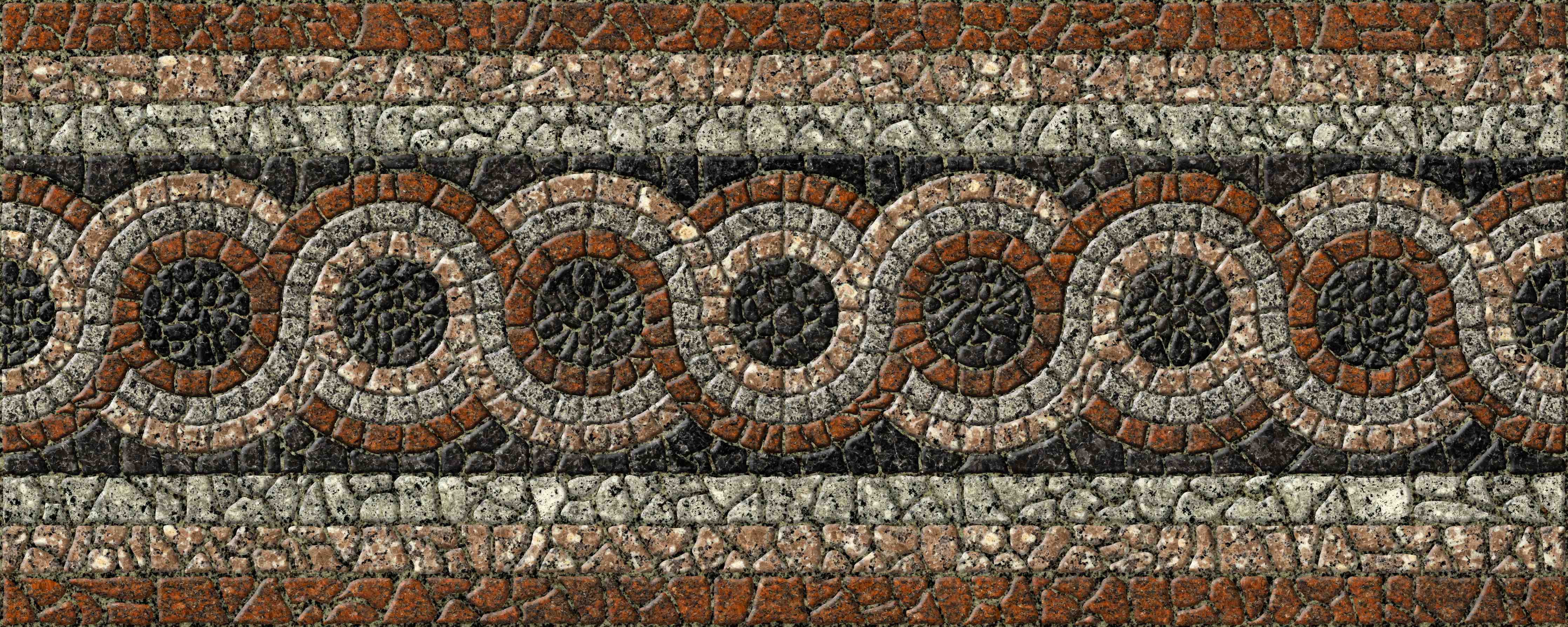 Wandverkleidung Bad-Braun-Beige Steinmosaik Bordüre