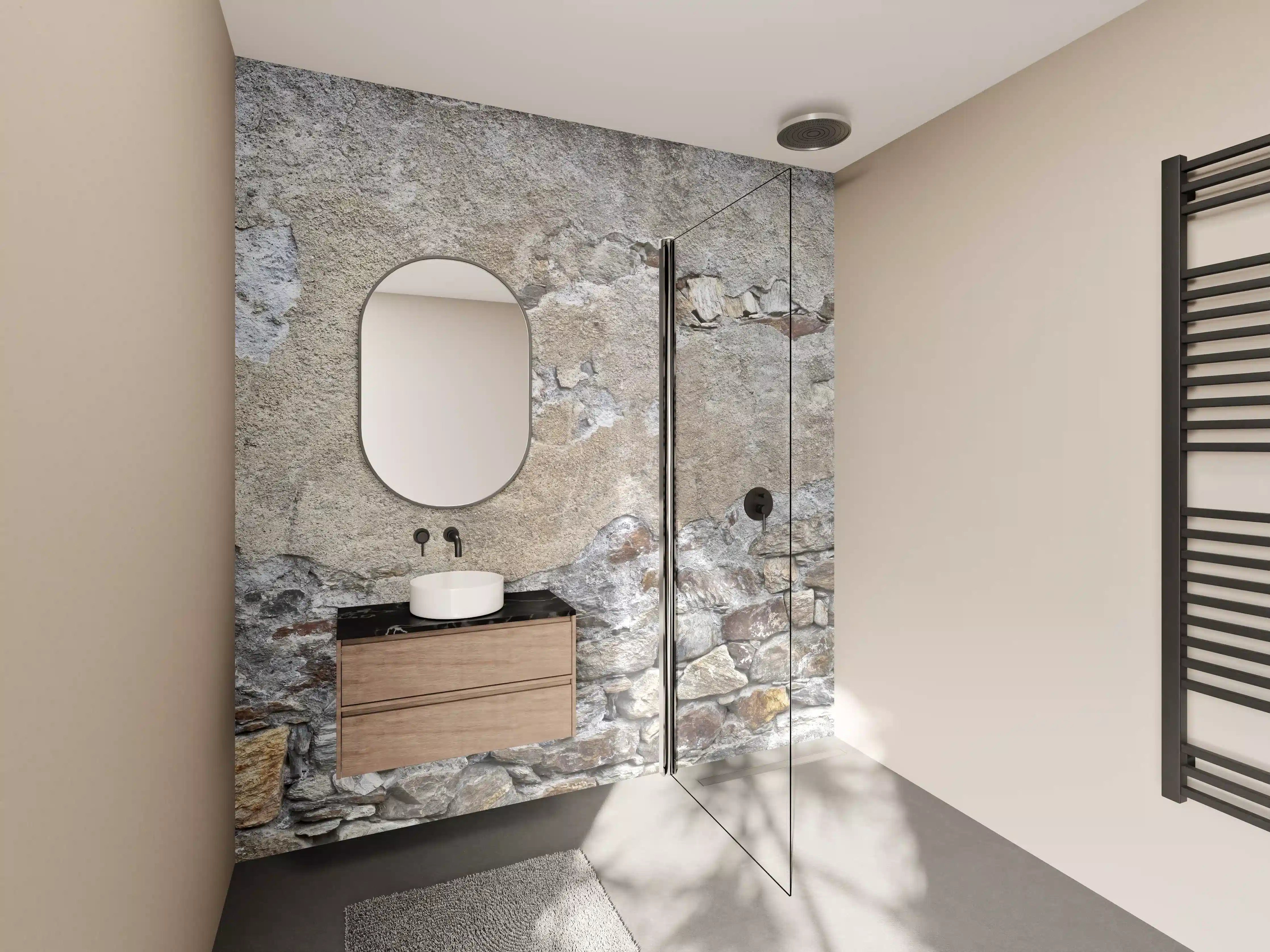 Wandverkleidung Bad - Bröckelnde Hausmauer in Südtirol