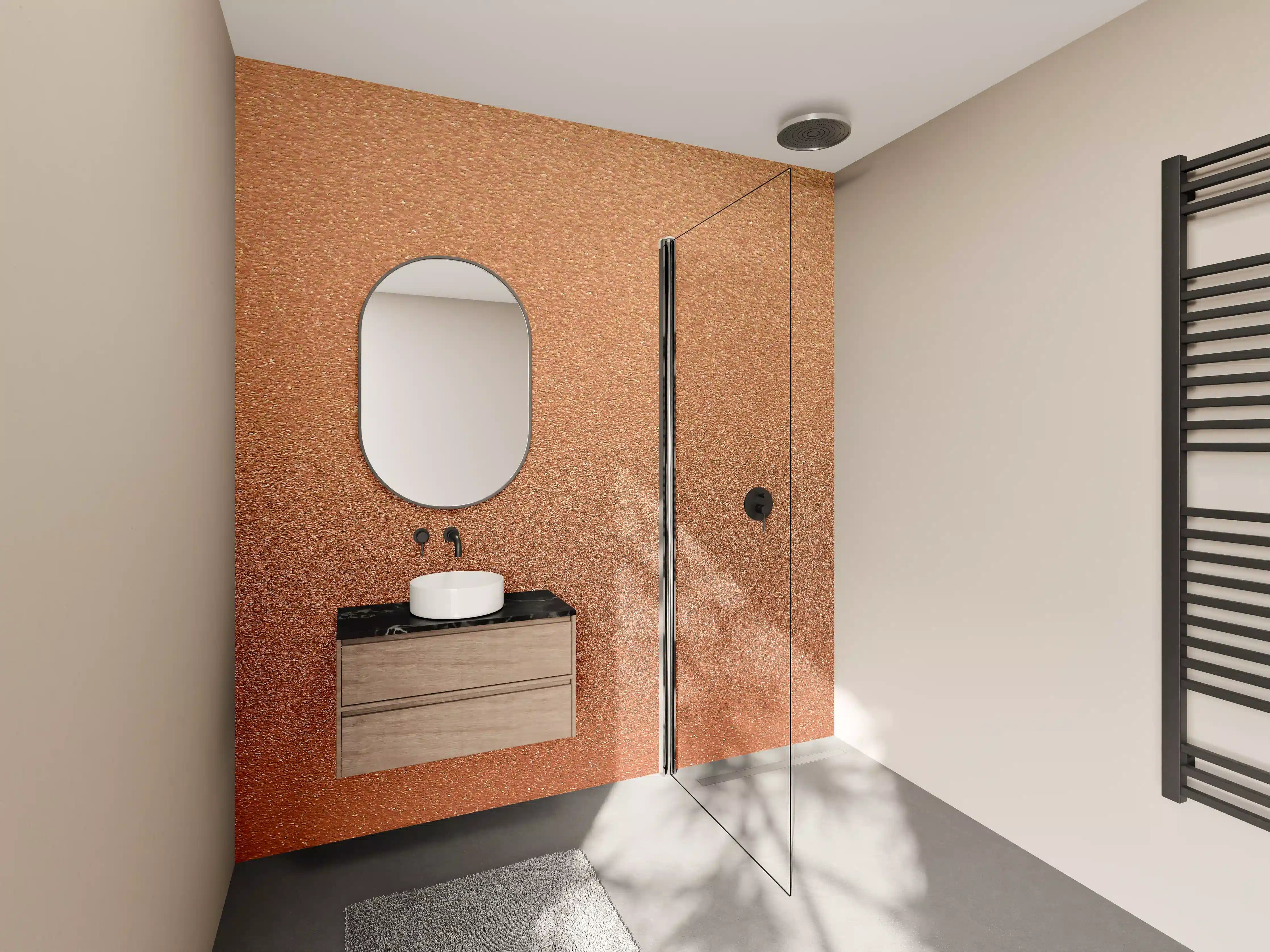 Wandverkleidung Bad - Bronze Textur Panorama Hintergrund