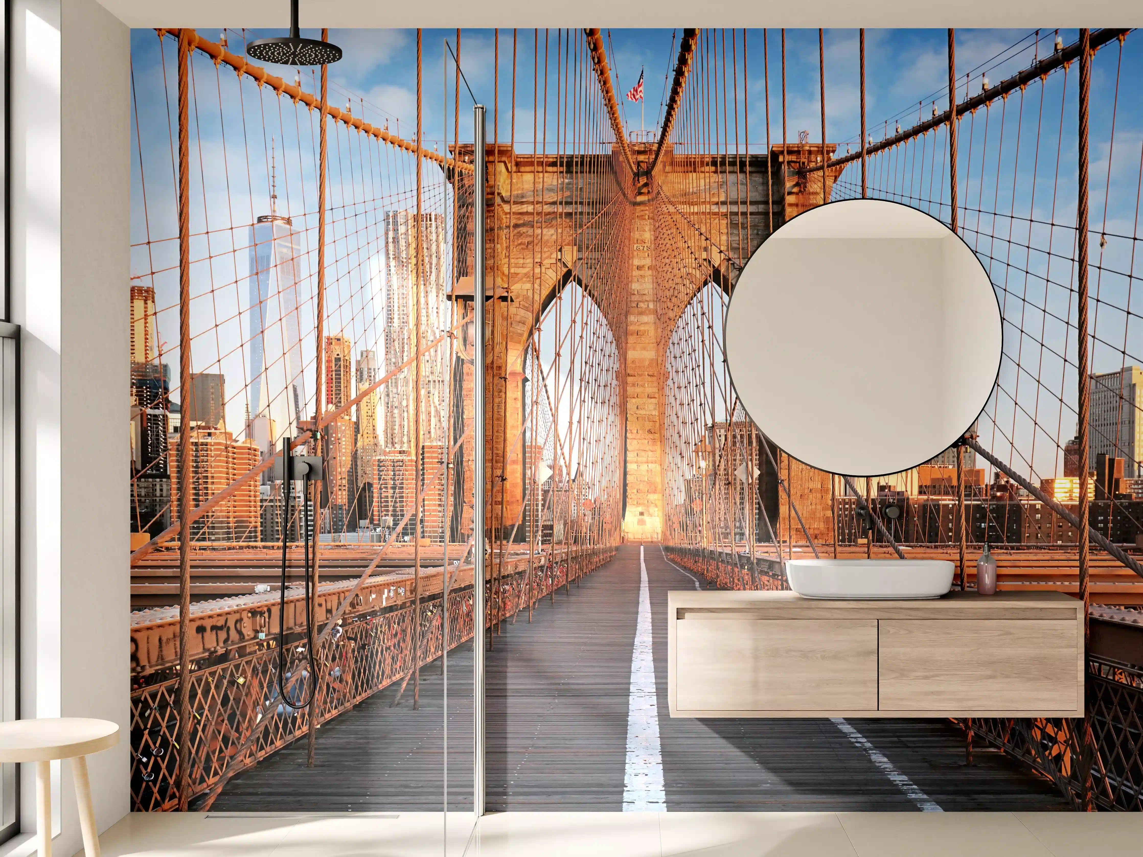 Wandverkleidung Bad - Brooklyn Bridge bei Sonnenaufgang