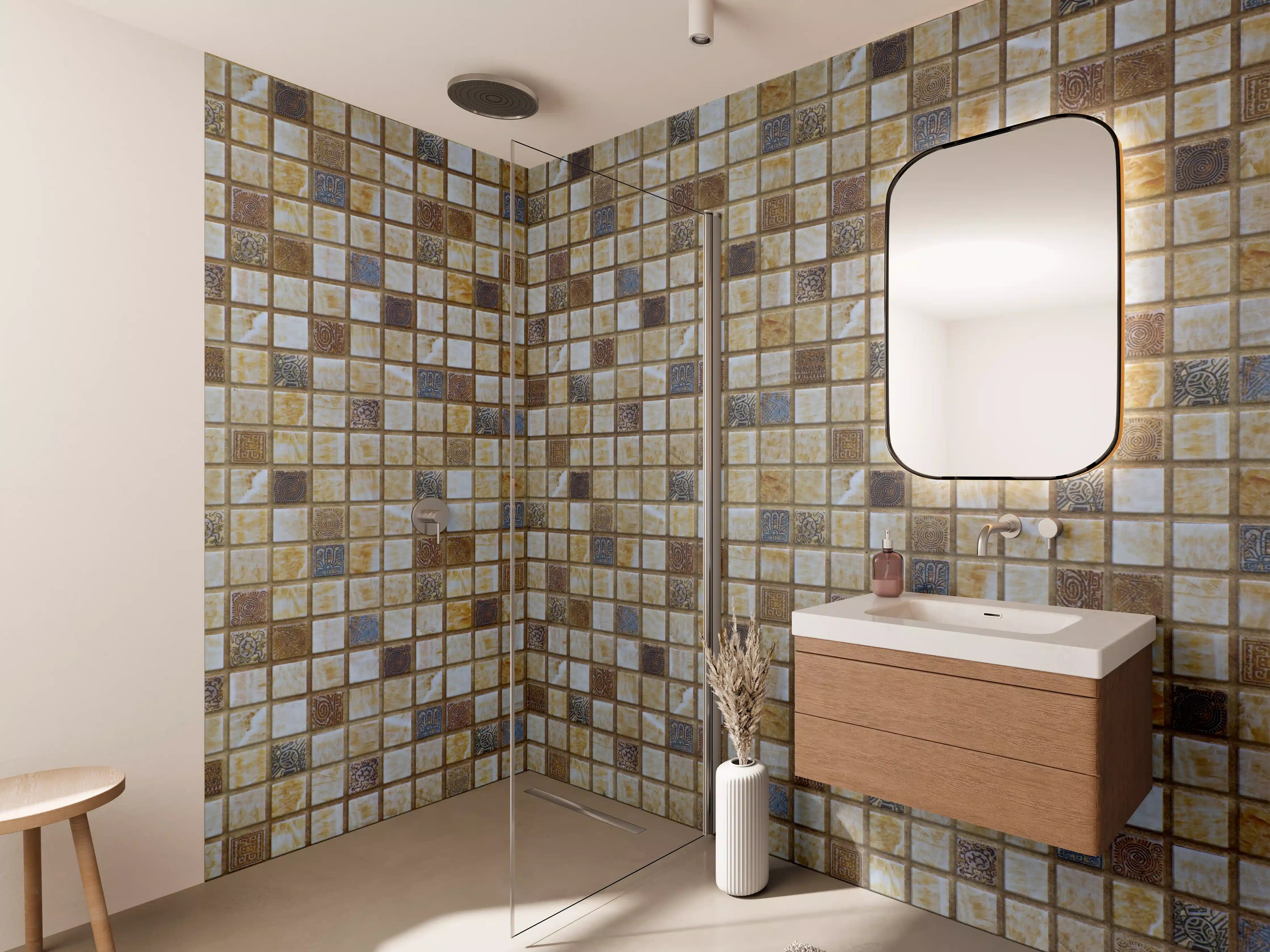Wandverkleidung Bad - Bunt Mosaik Fliesen Design