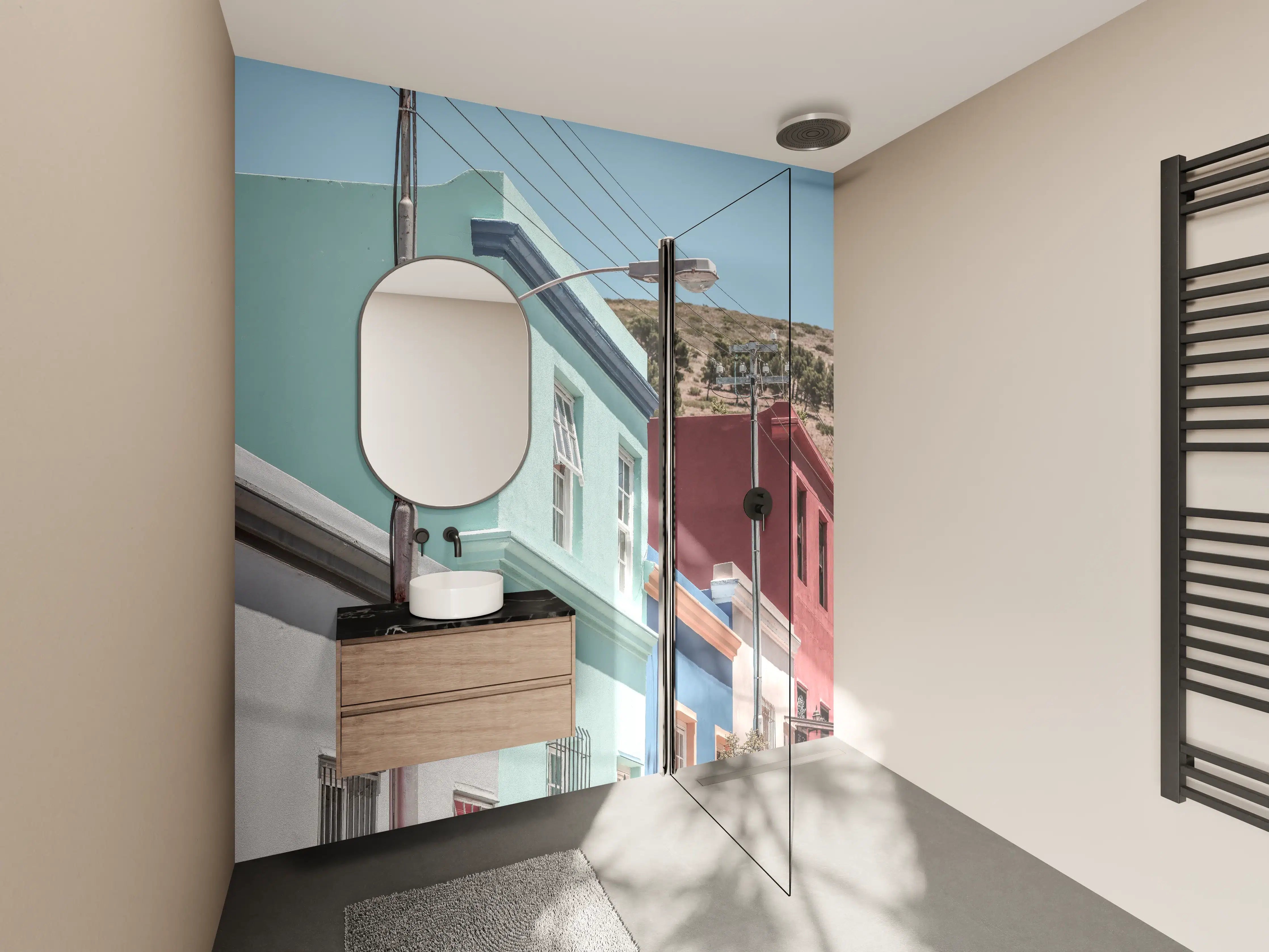 Wandverkleidung Bad - Bunte Gebäude - Bo-Kaap, Kapstadt