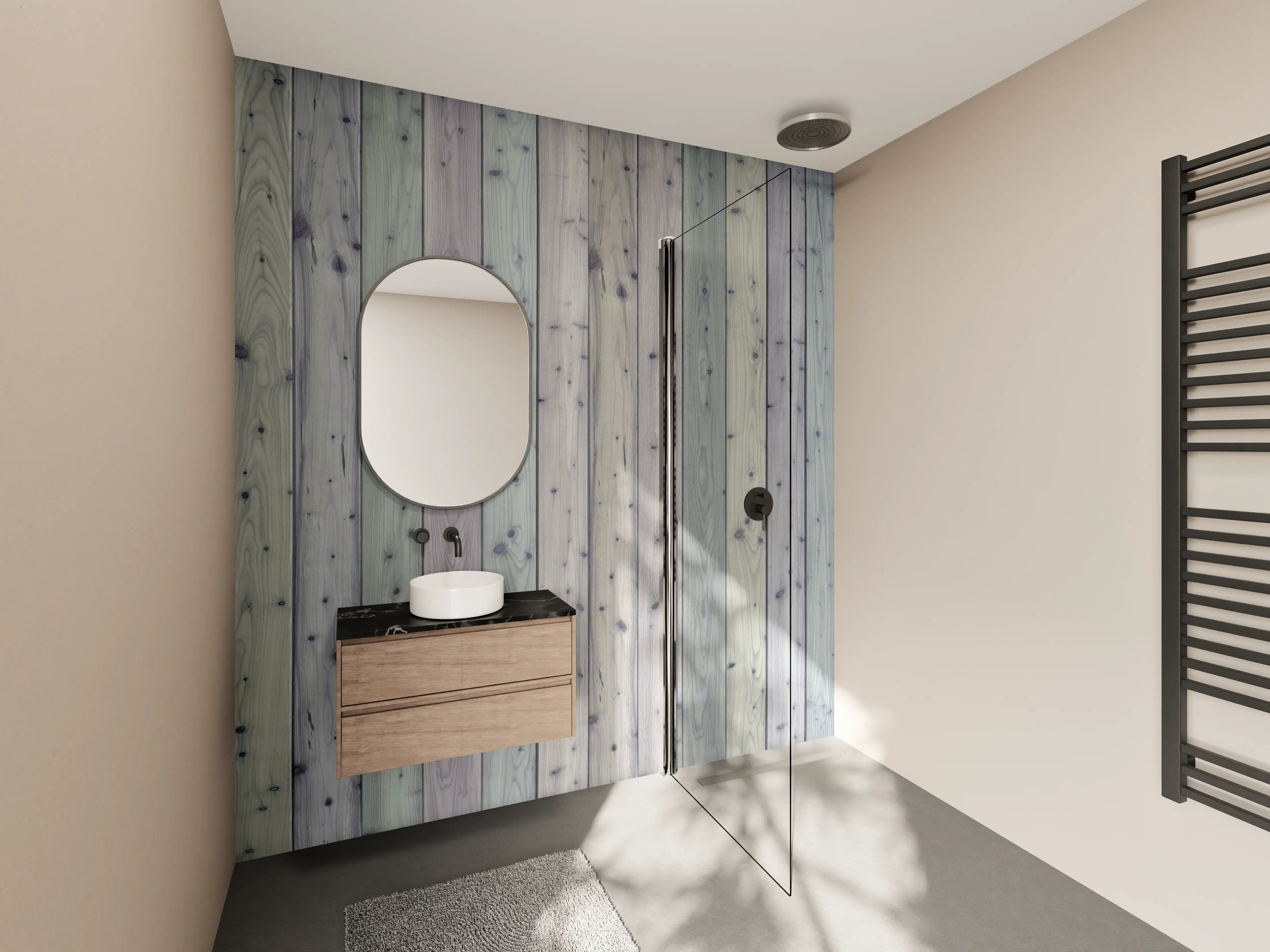 Wandverkleidung Bad - Bunte Holz Wand Textur