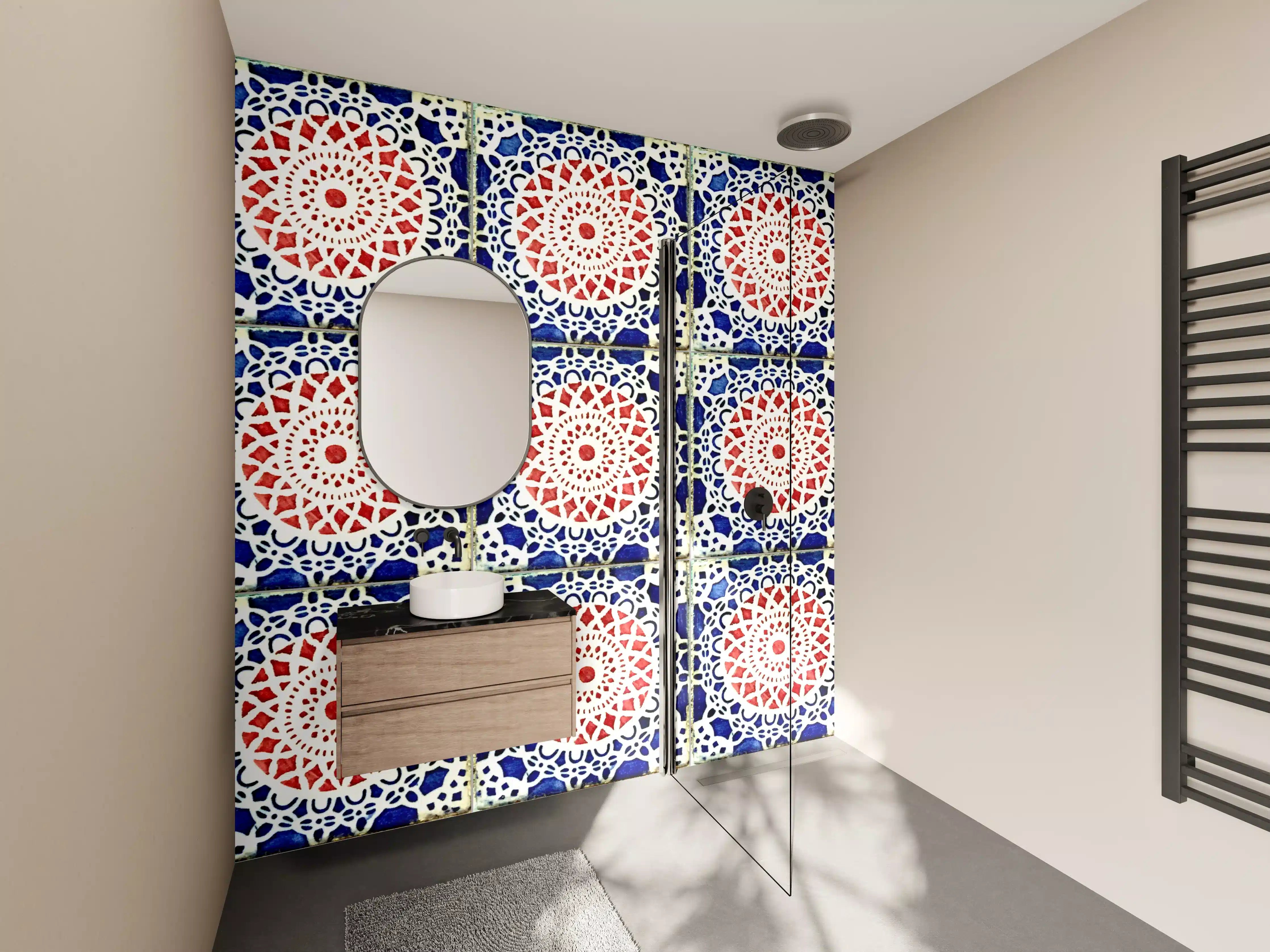 Wandverkleidung Bad - Bunten Azulejo-Fliesenmuster