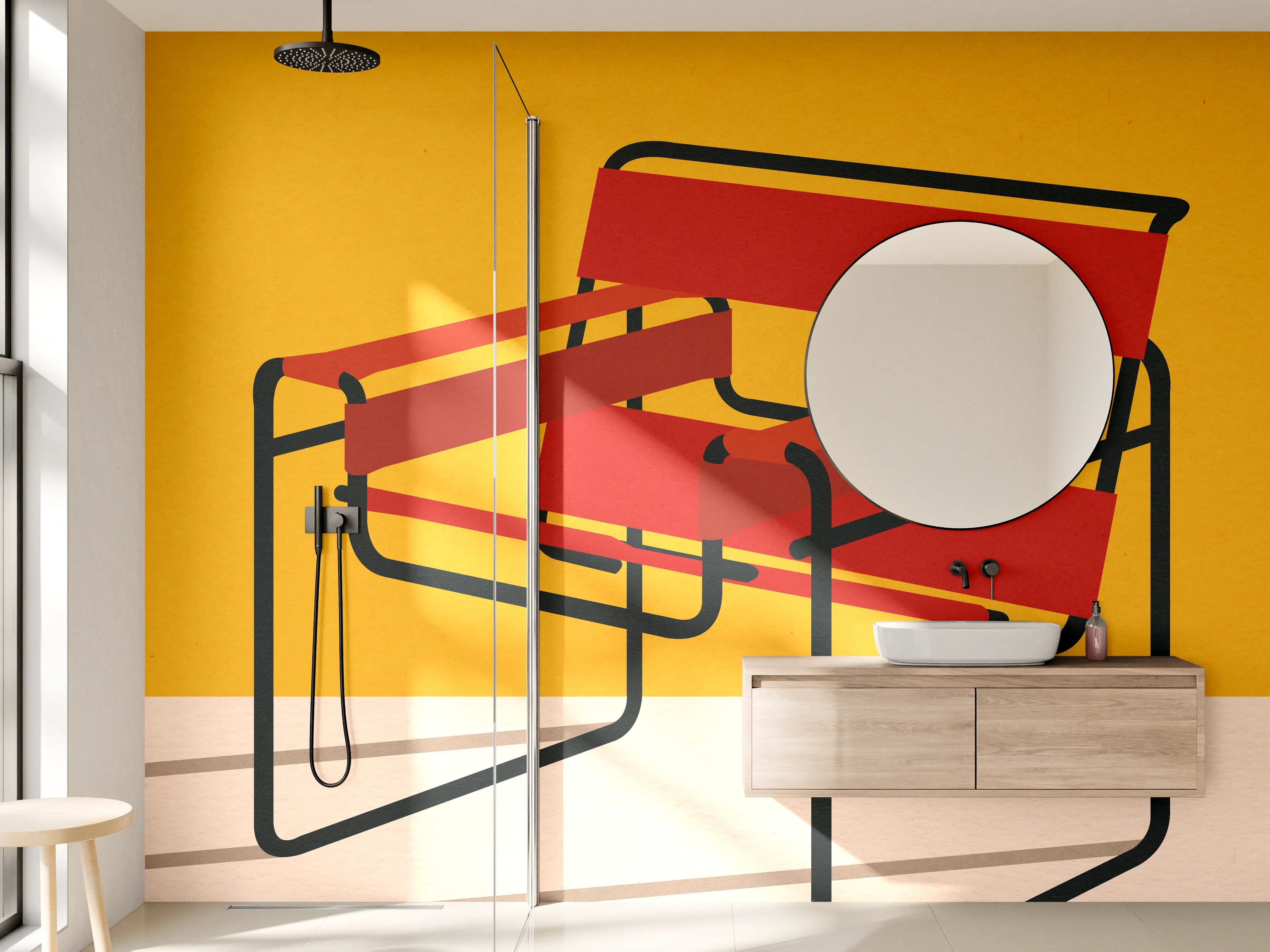 Wandverkleidung Bad - Bunter Wassily Chair Poster