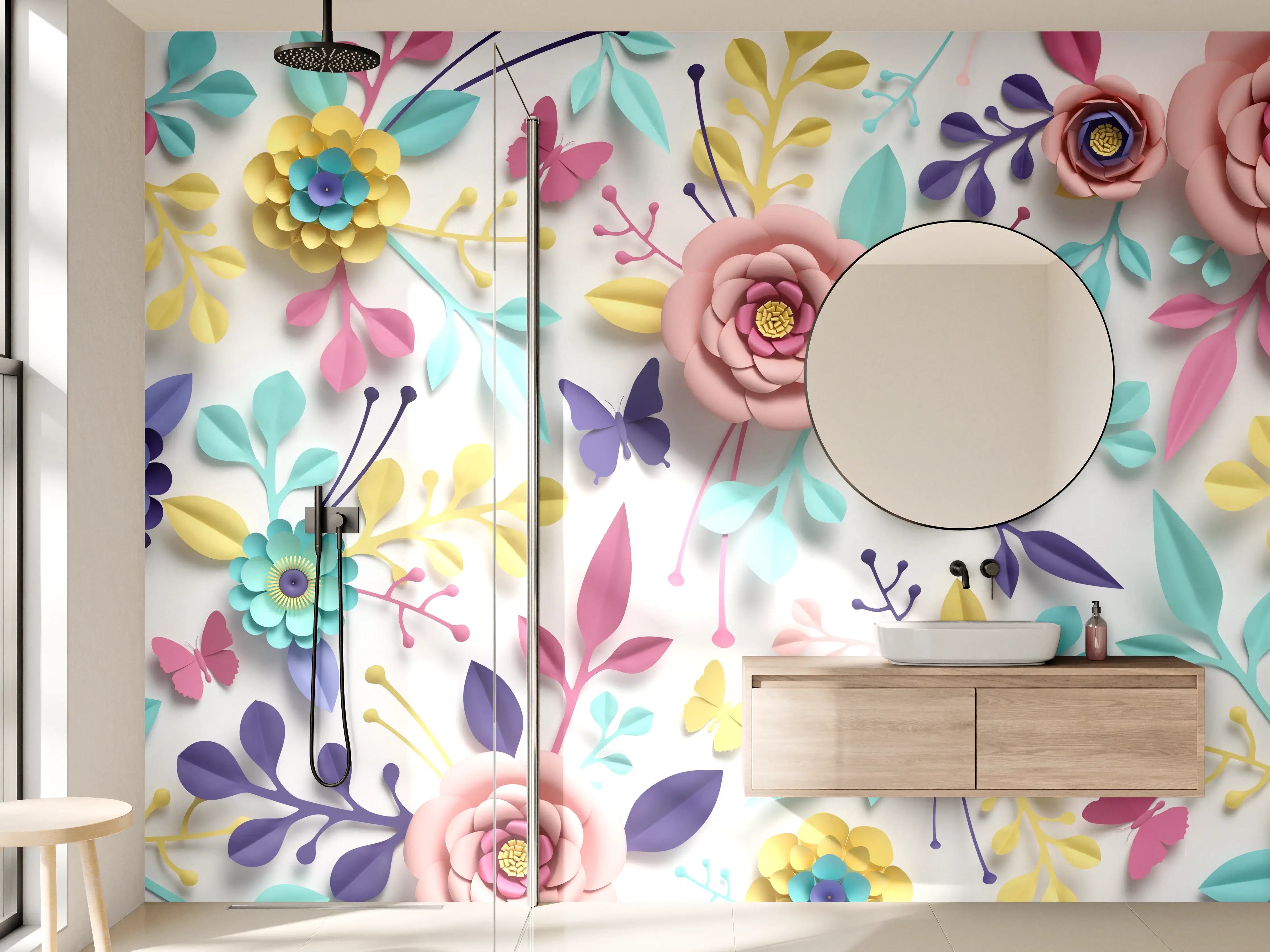 Wandverkleidung Bad - Buntes Design - Textur
