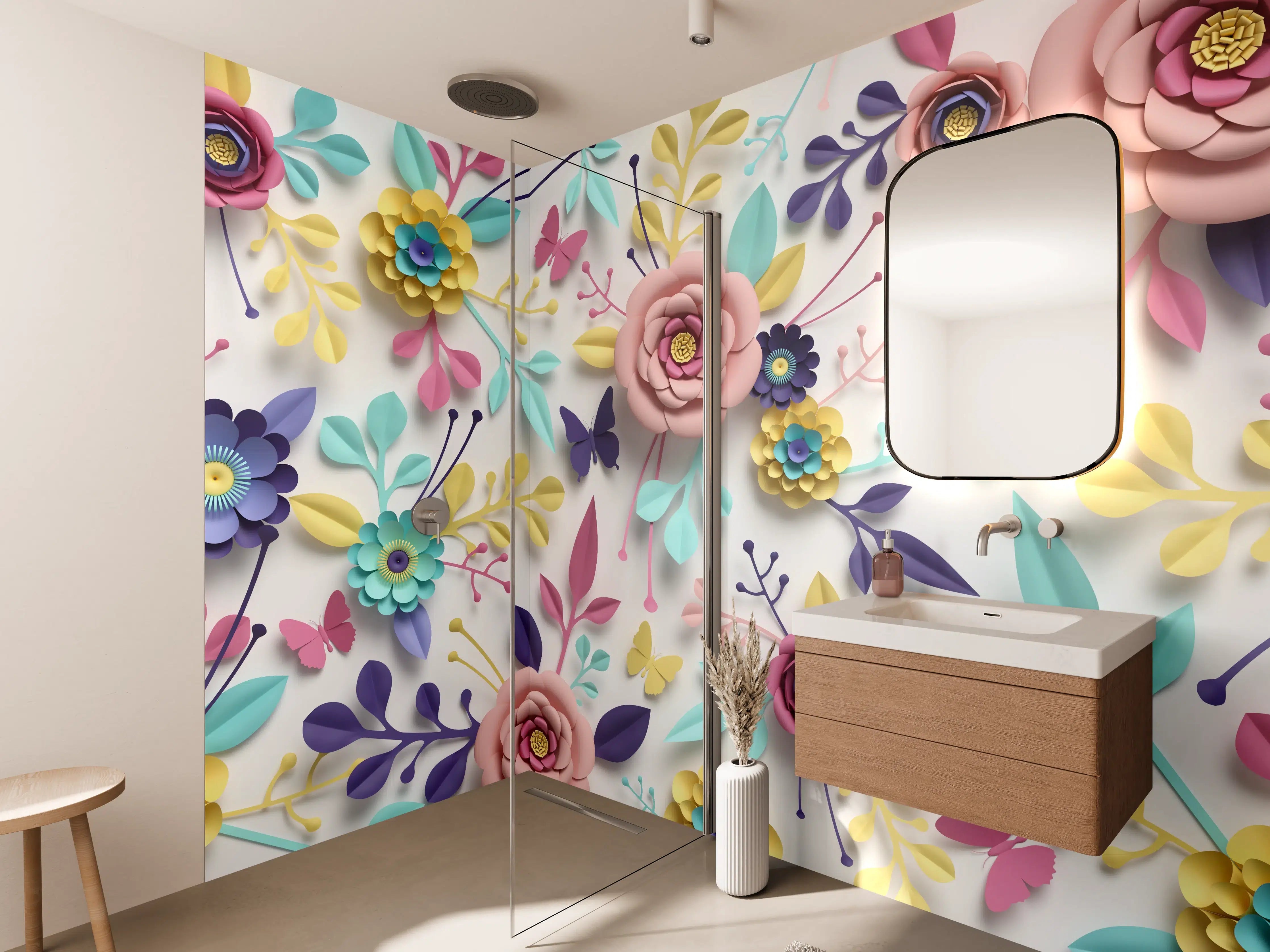 Wandverkleidung Bad - Buntes Design - Textur