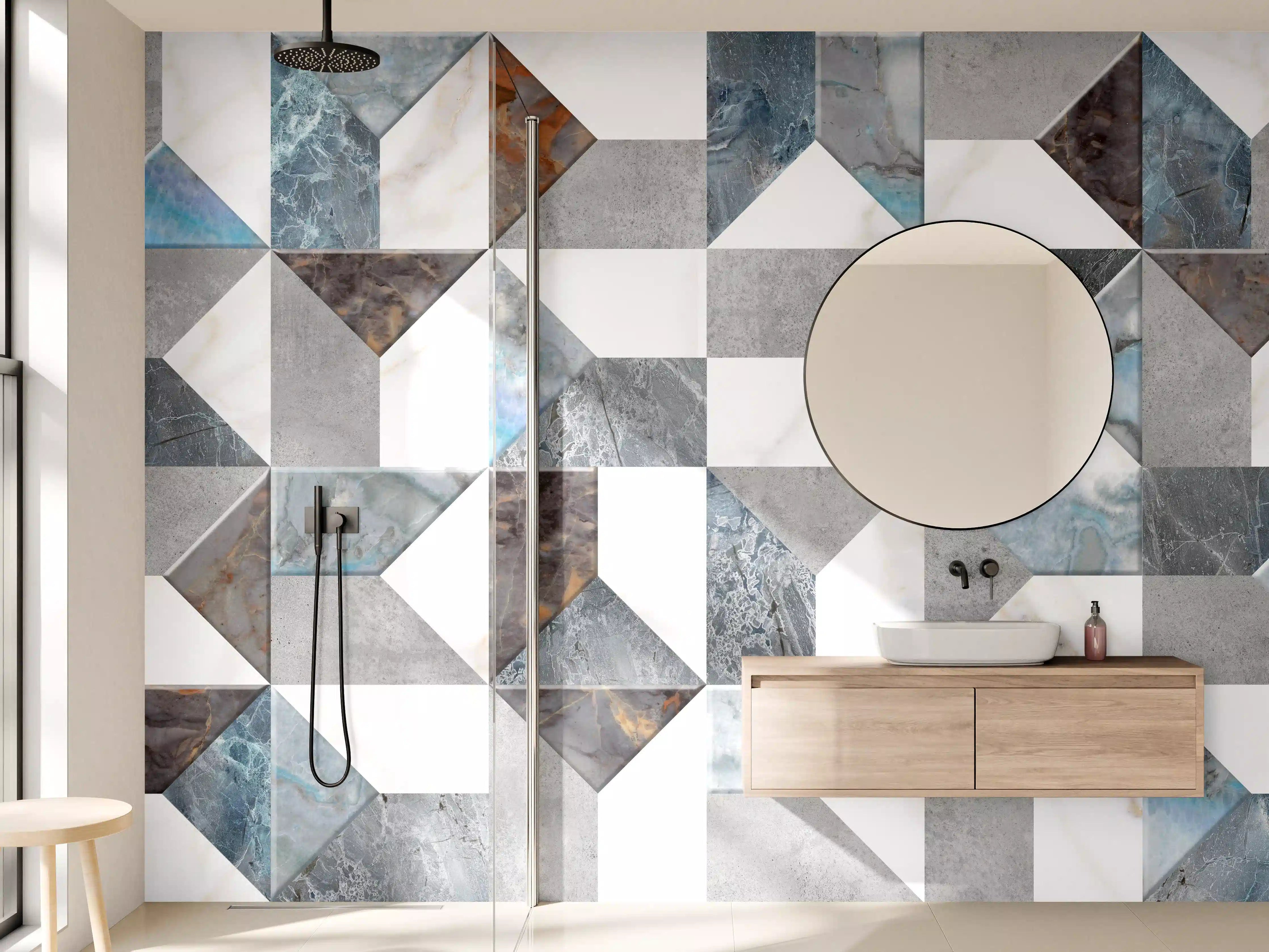 Wandverkleidung Bad - Buntes Fliesenmuster