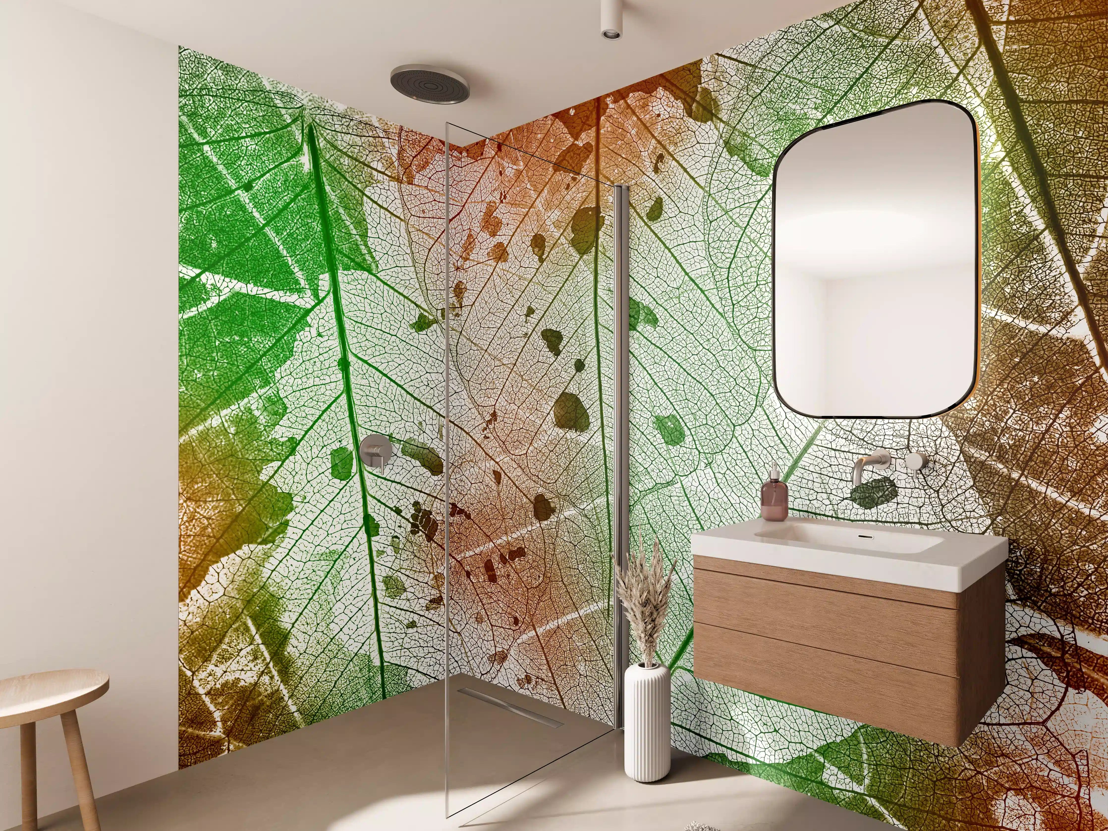Wandverkleidung Bad - Buntes Laub Texturen Bild