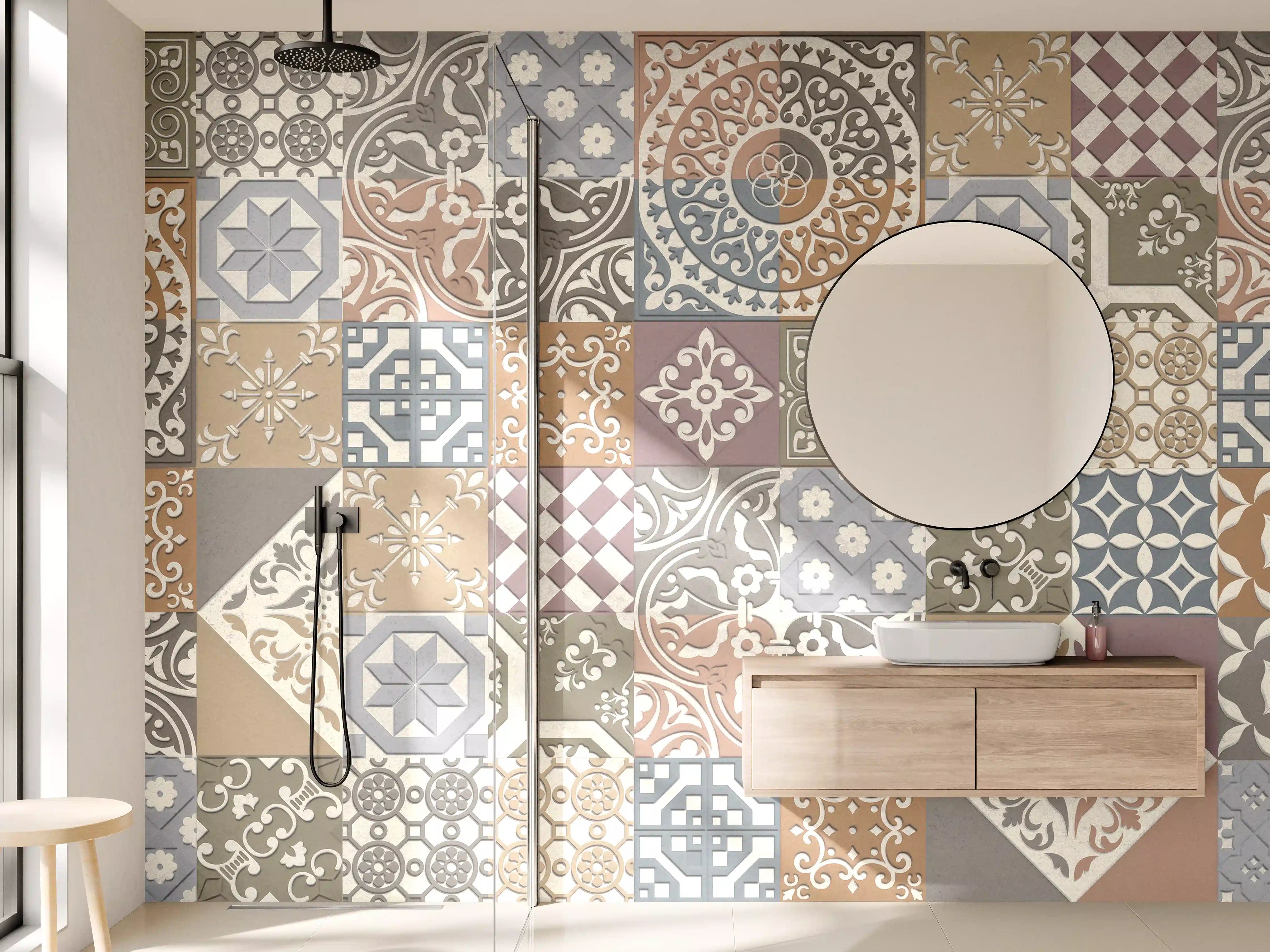 Wandverkleidung Bad - Buntes portugiesisches Mosaik