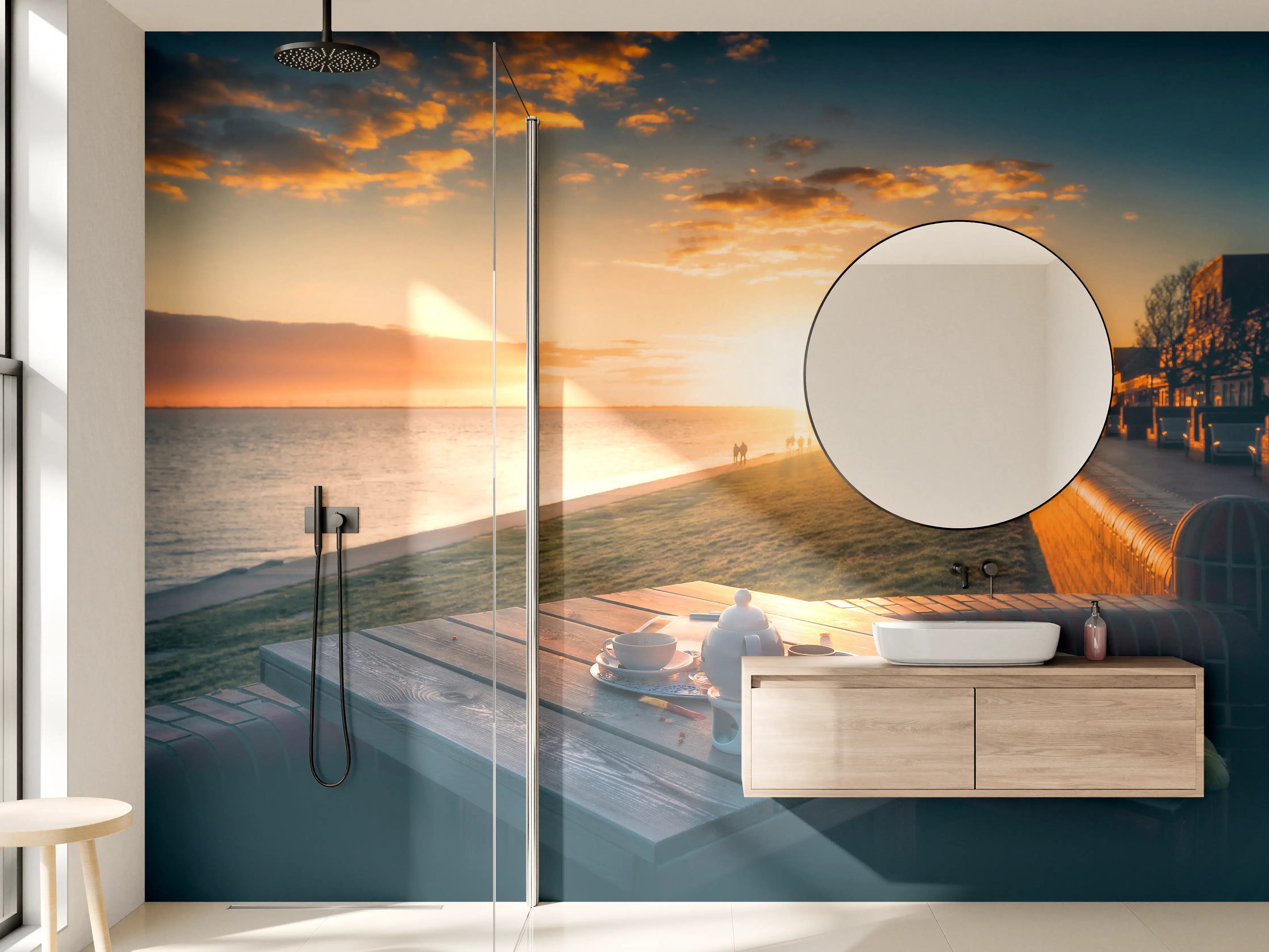 Wandverkleidung Bad - Cafe am sonnigen Südstrand - Wilhelmshaven