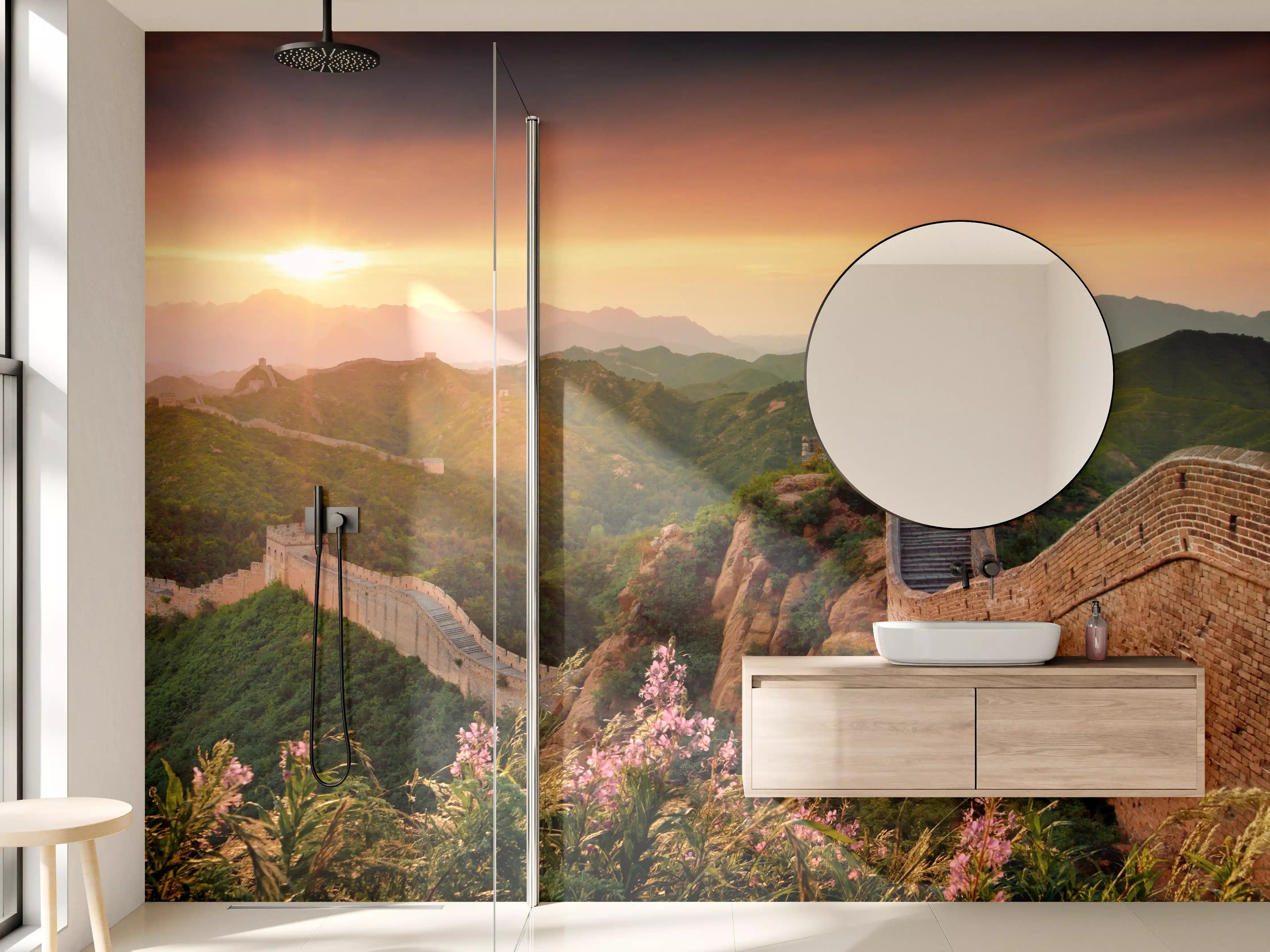 Wandverkleidung Bad - Chinesische Mauer bei Sonnenuntergang