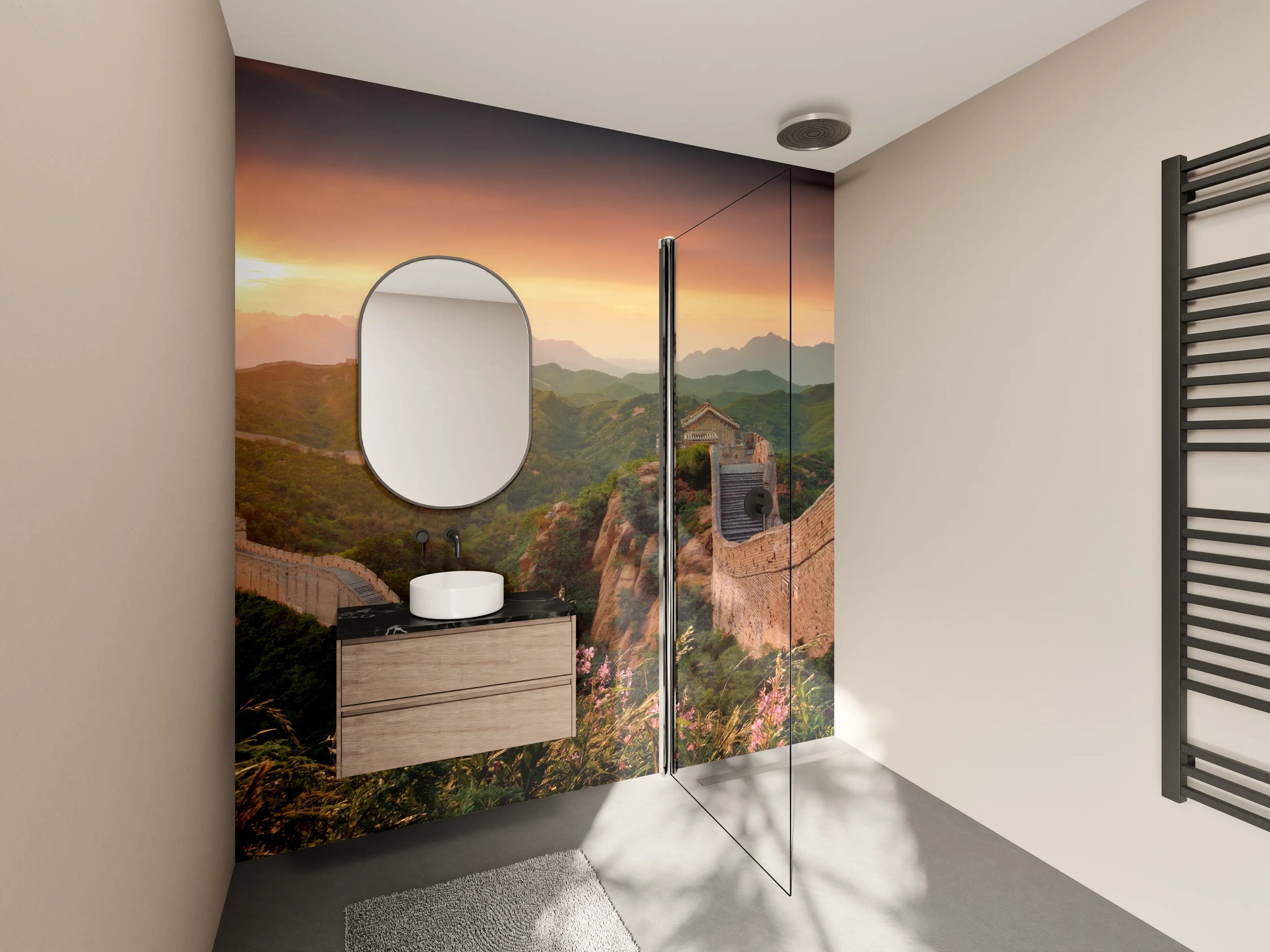 Wandverkleidung Bad - Chinesische Mauer bei Sonnenuntergang