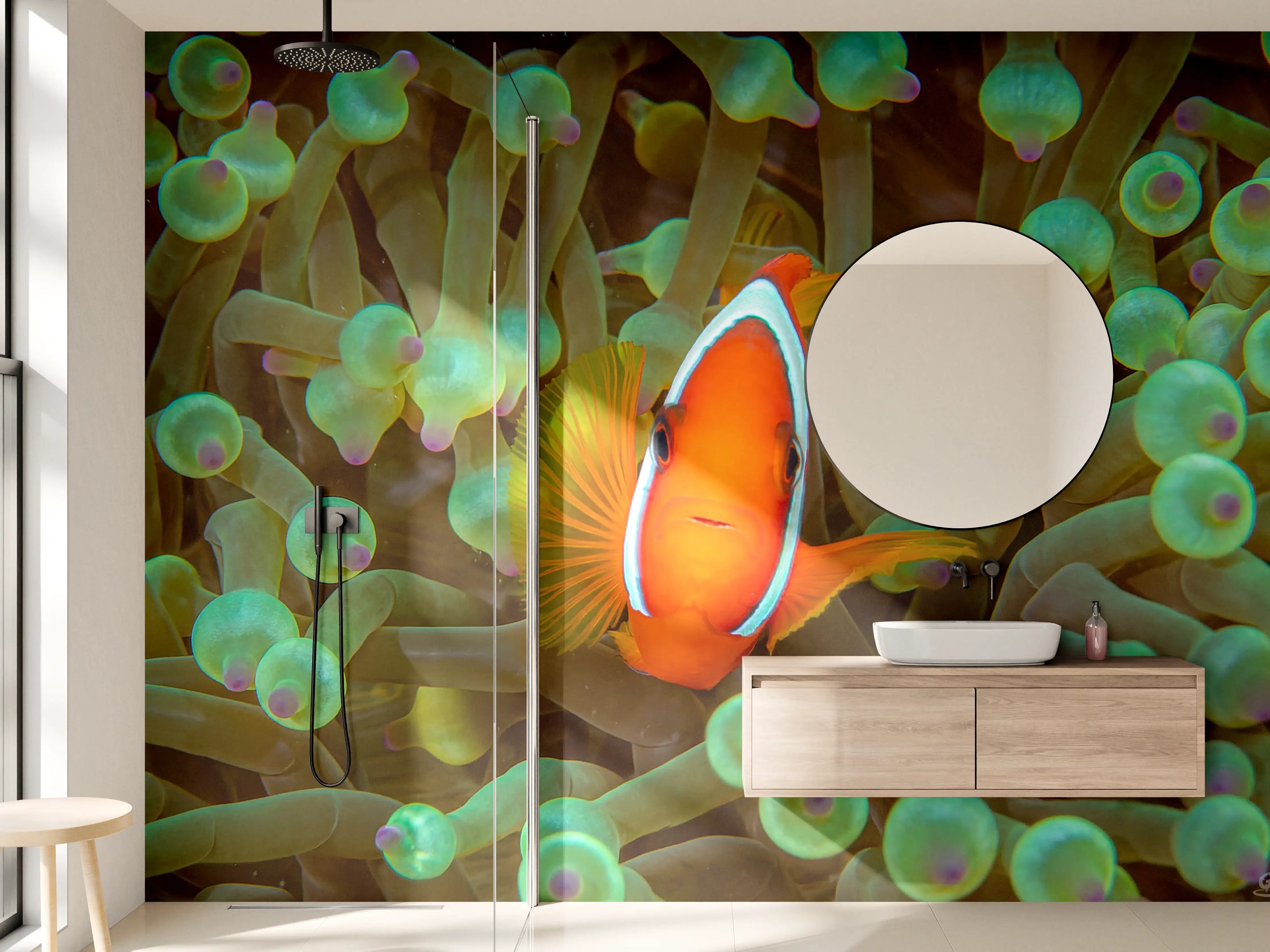Wandverkleidung Bad - Clownfisch - Unterwasserwelt