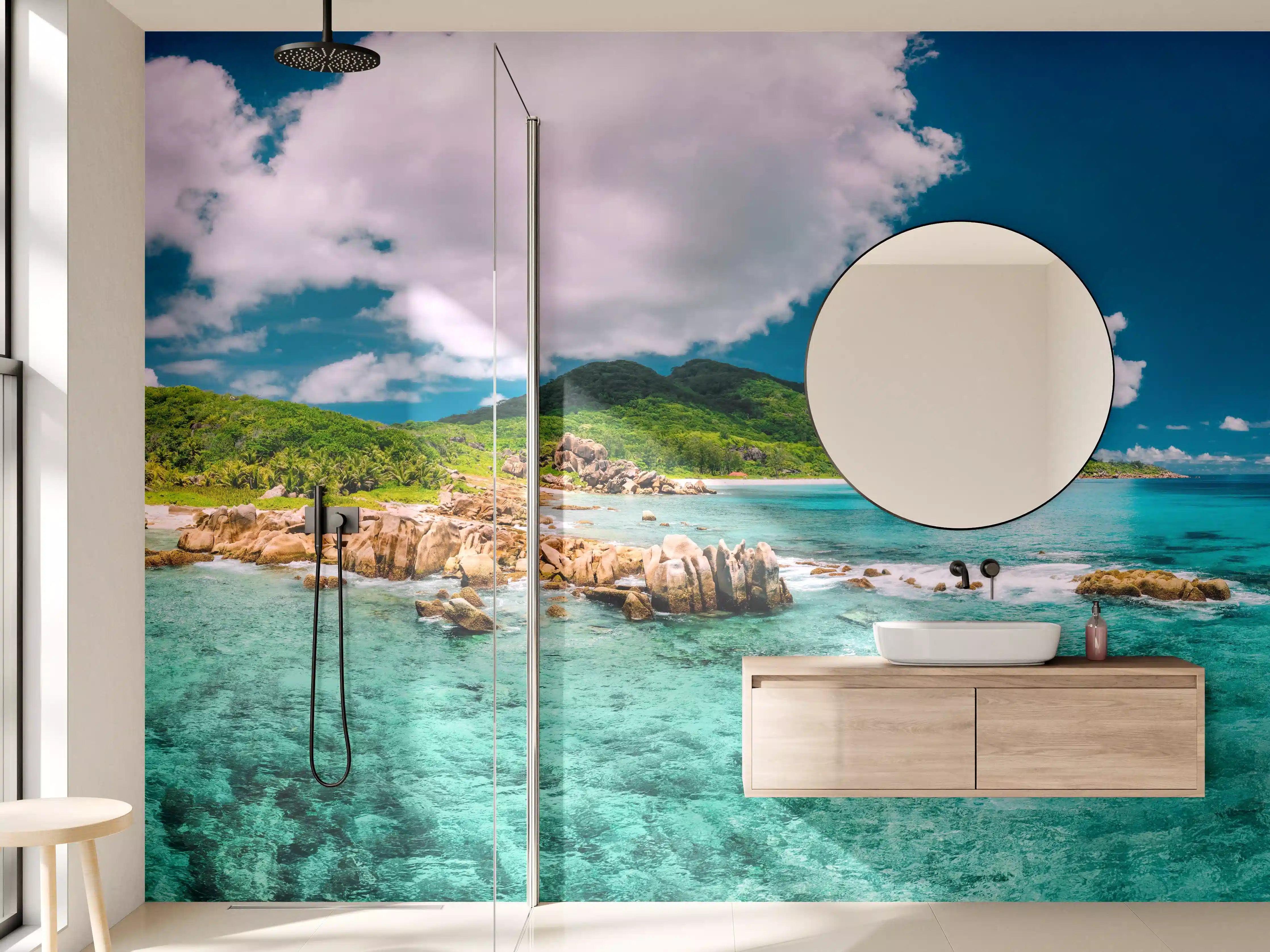 Wandverkleidung Bad - Der Strand Grand Anse - La Digue