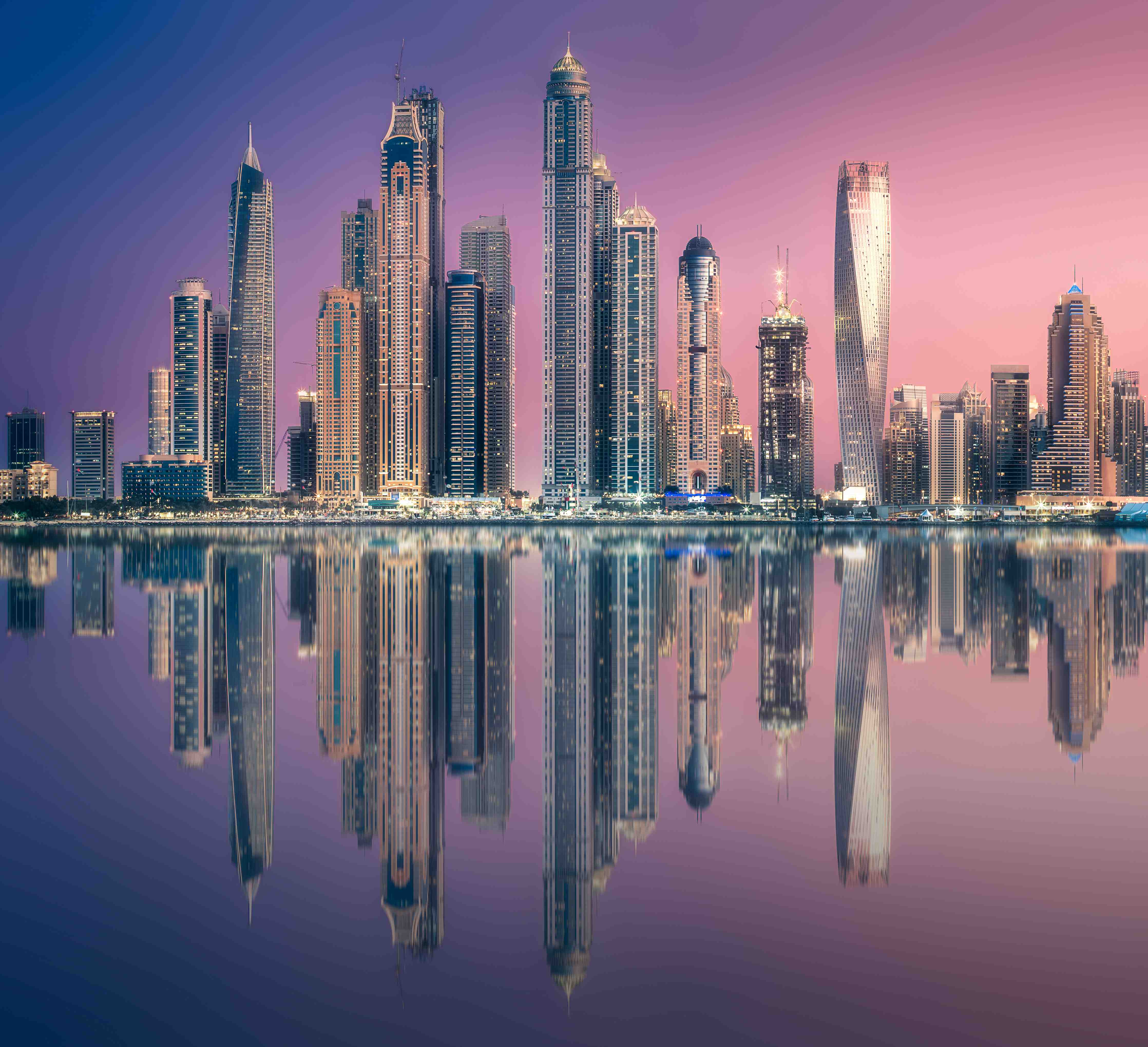 Wandverkleidung Bad-Die Bucht von Dubai Marina Aussicht von Palm Jumeirah