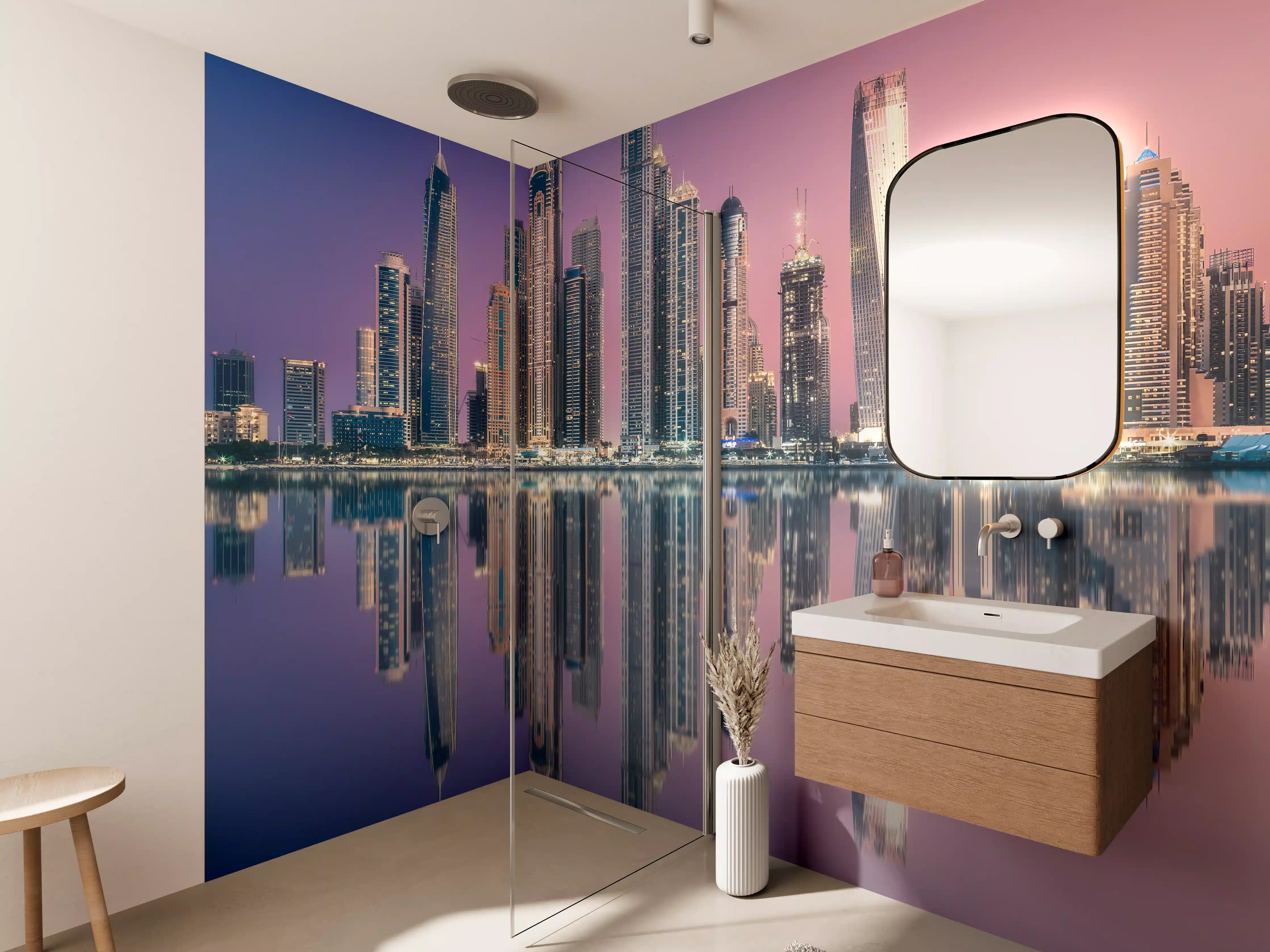 Wandverkleidung Bad - Die Bucht von Dubai Marina Aussicht von Palm Jumeirah