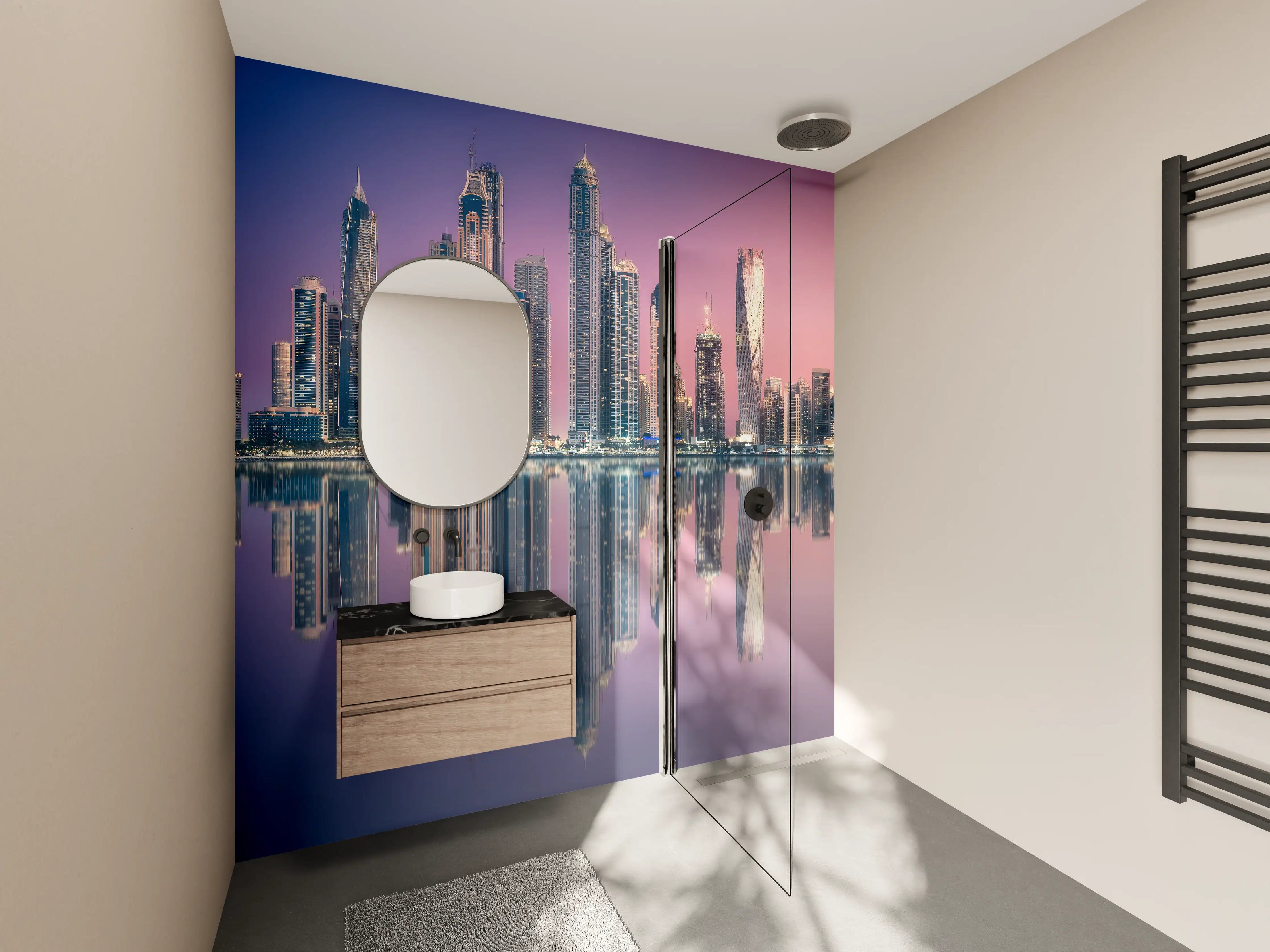 Wandverkleidung Bad - Die Bucht von Dubai Marina Aussicht von Palm Jumeirah
