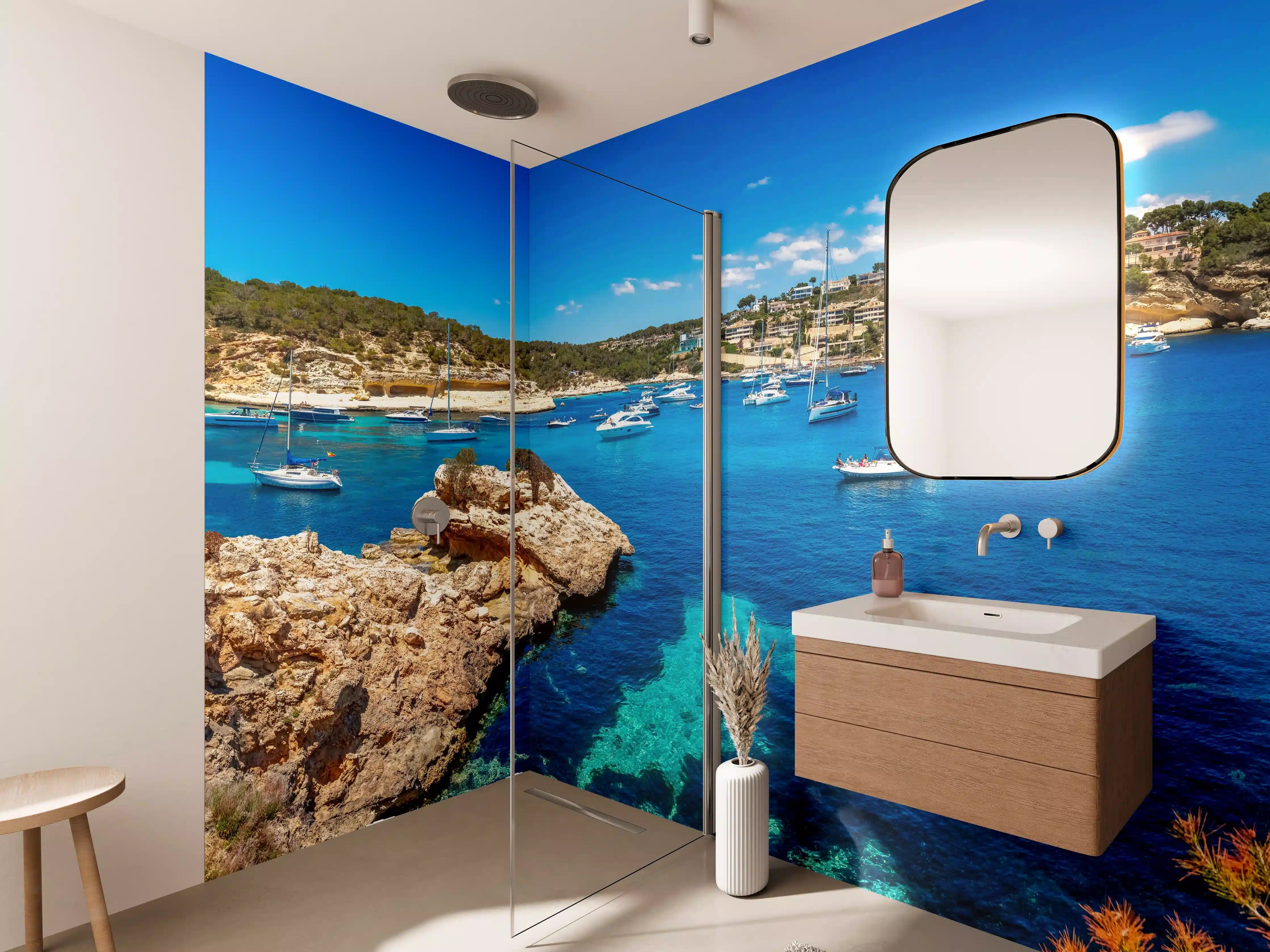 Wandverkleidung Bad - Drei Finger Bucht (Mallorca)