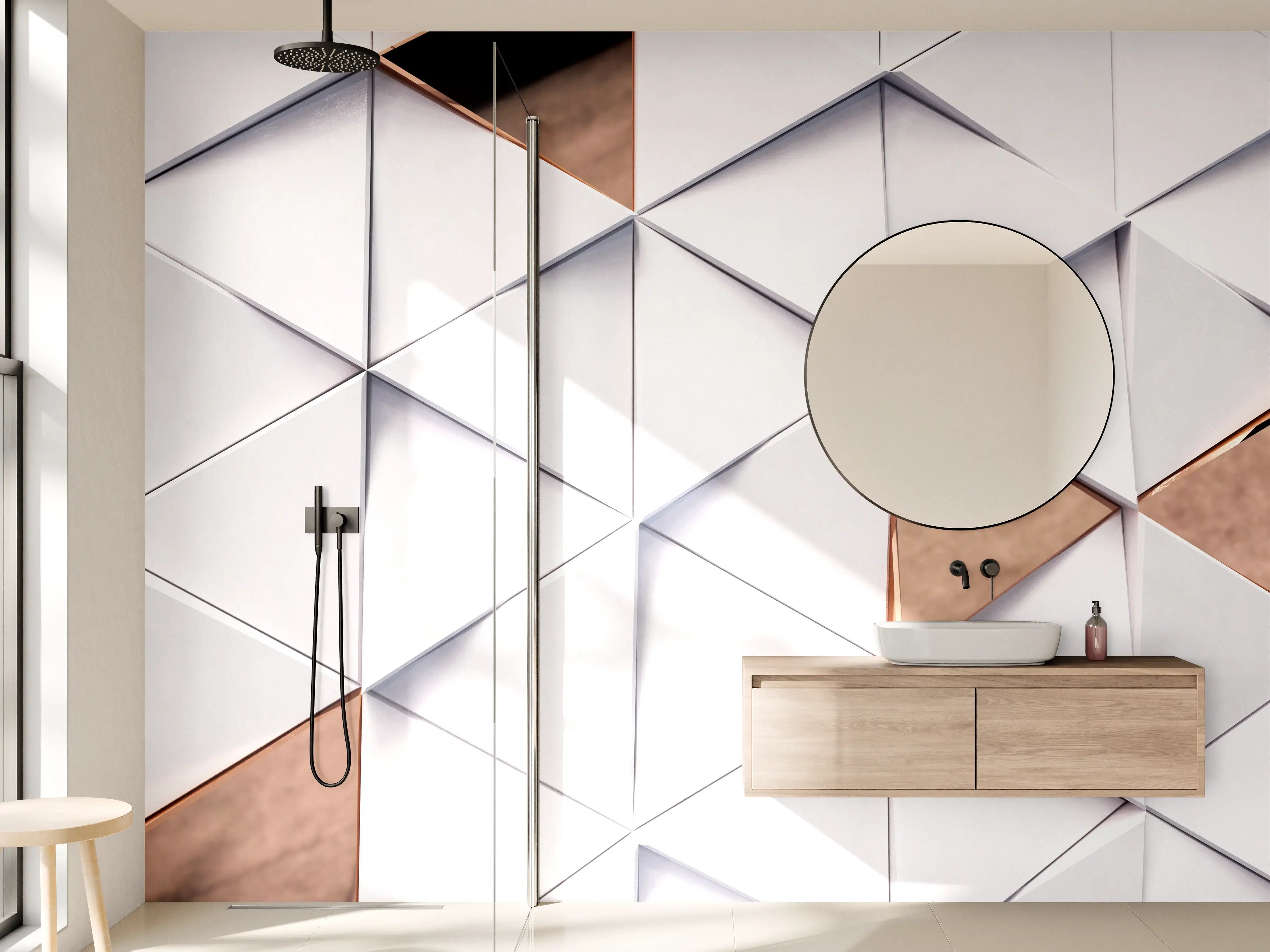 Wandverkleidung Bad - Dreieckiger Luxus Hintergrund