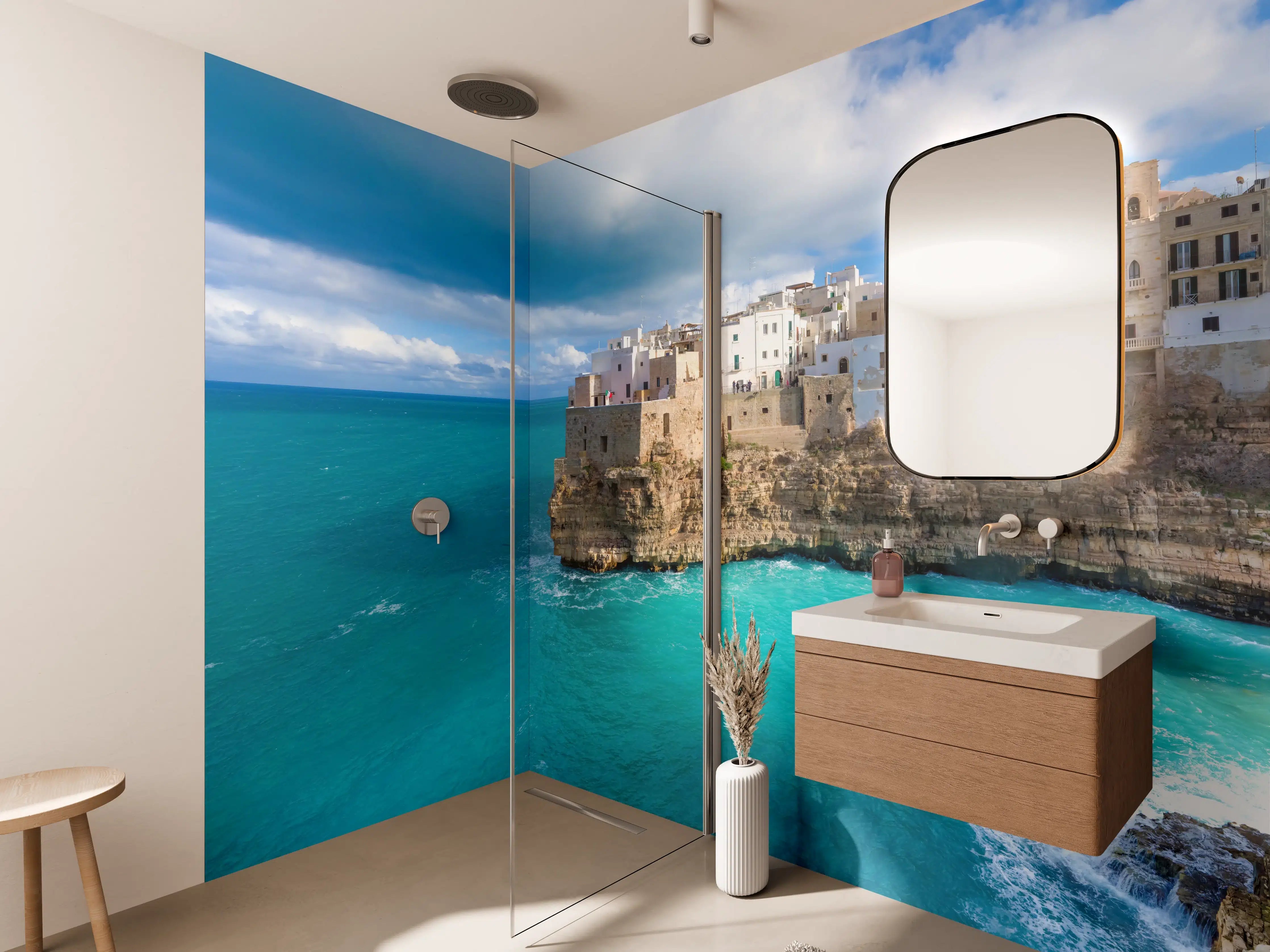 Wandverkleidung Bad - Drohnensicht - Polignano