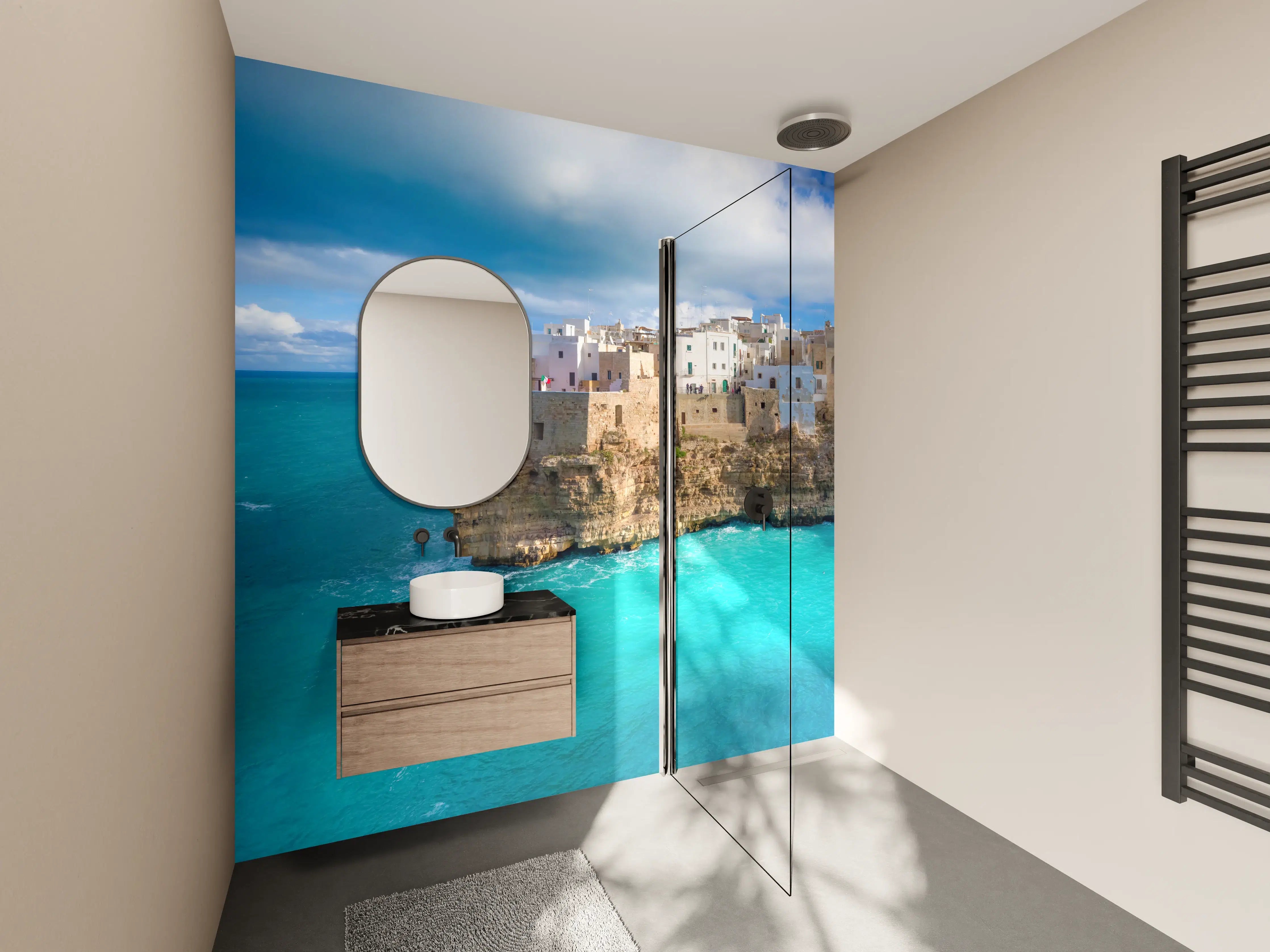 Wandverkleidung Bad - Drohnensicht - Polignano