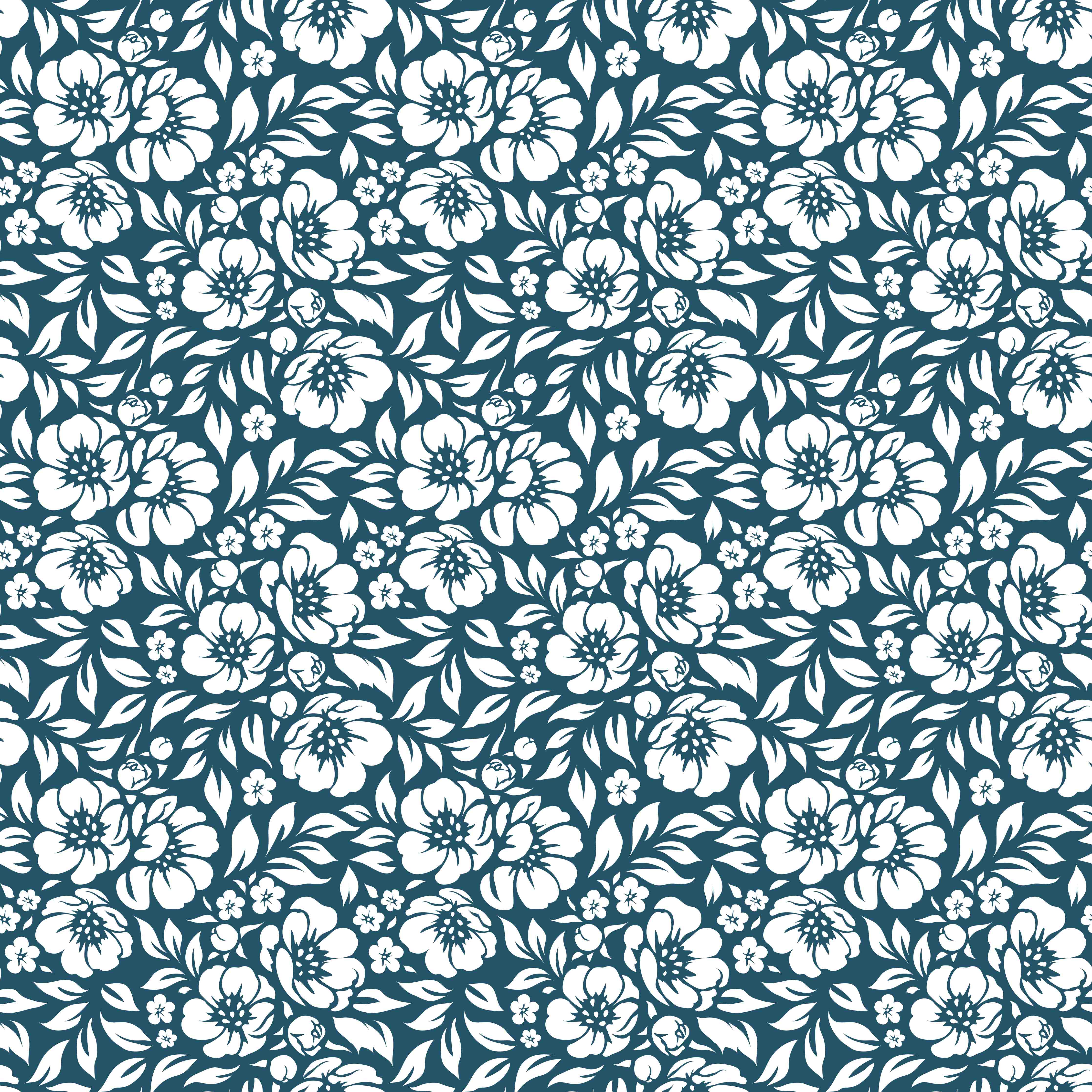 Wandverkleidung Bad-Dunkelblaues Blumenmuster mit Weiß-Detail