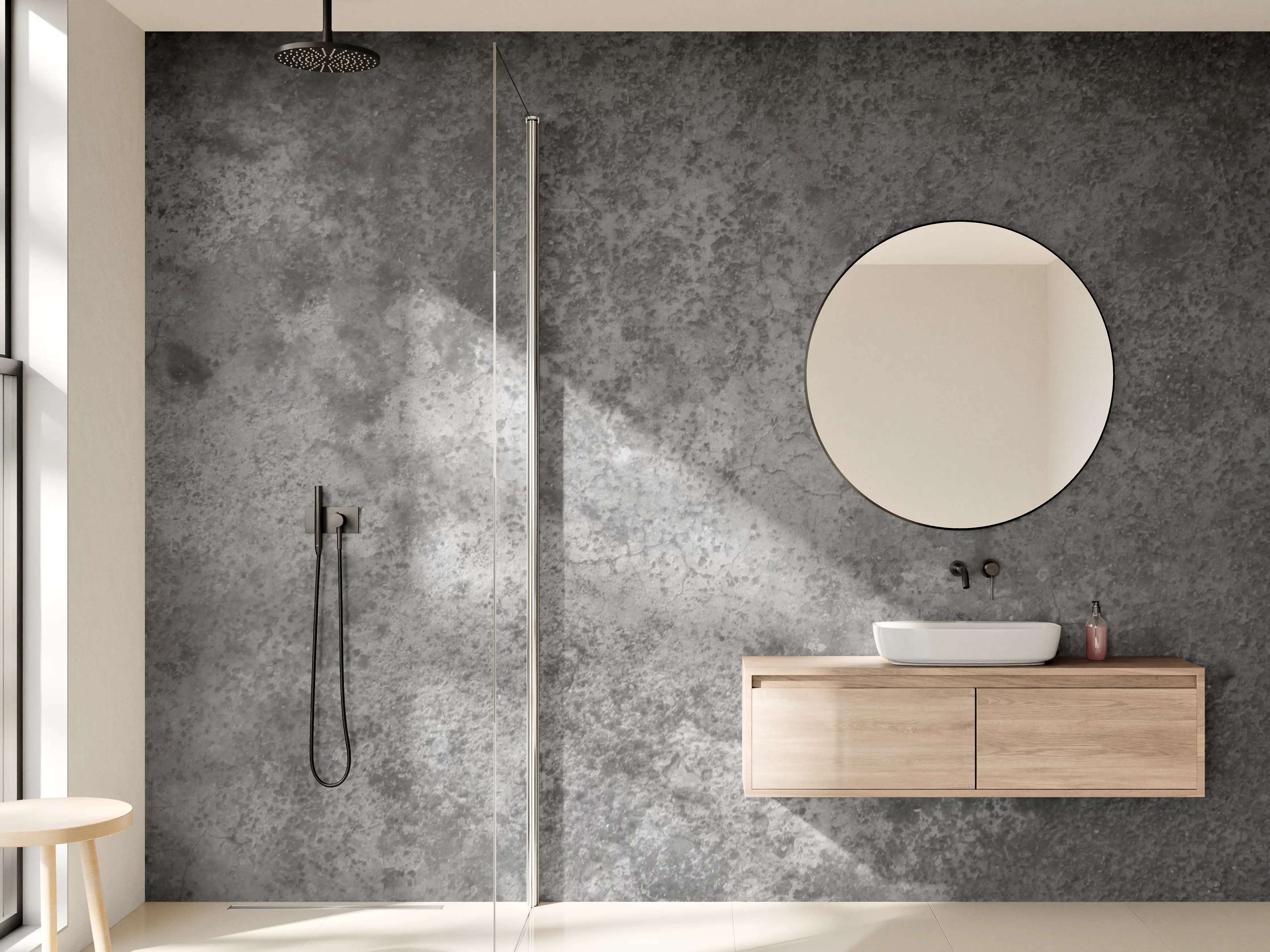 Wandverkleidung Bad - Dunkle alte Zementwand