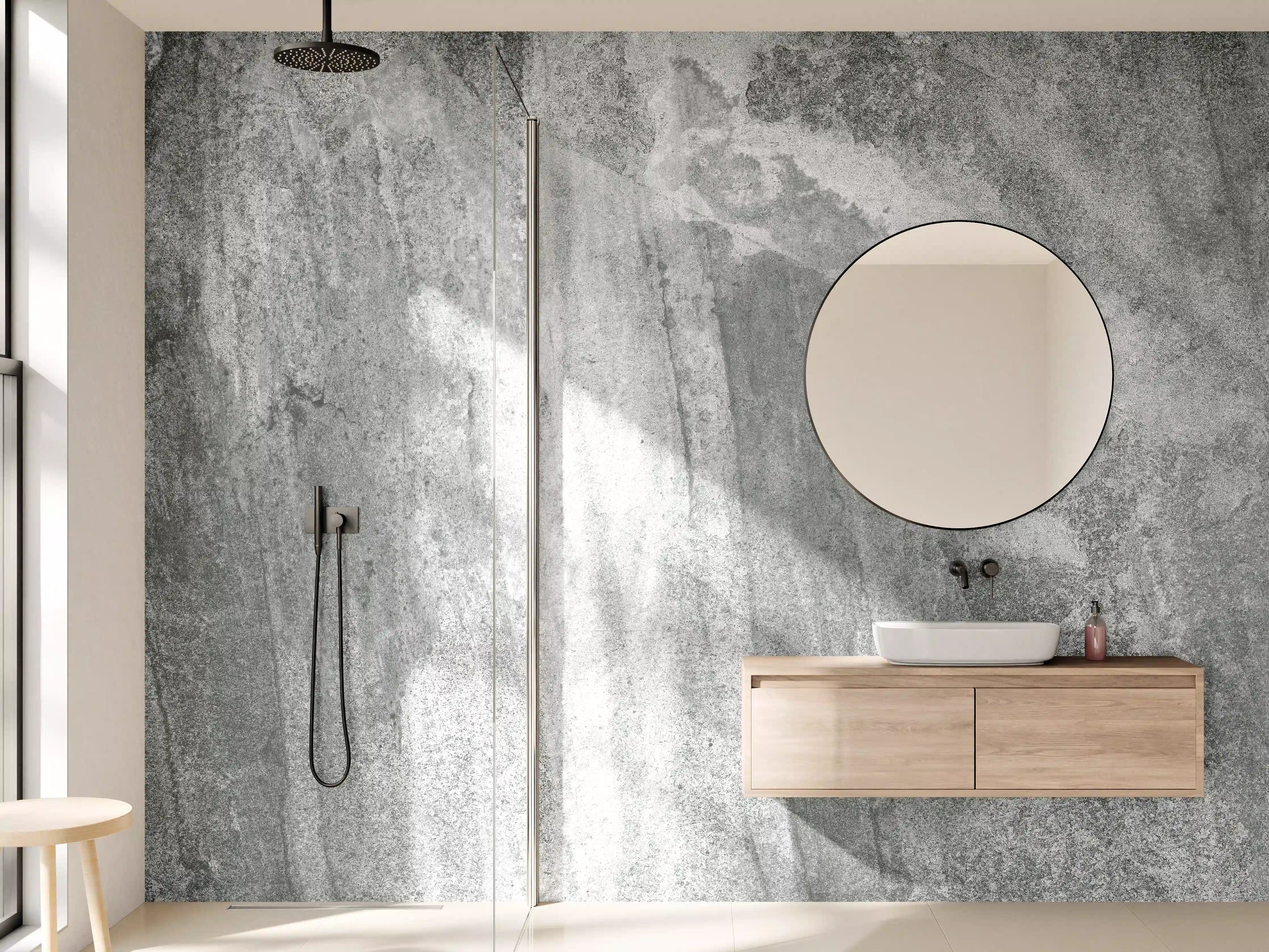 Wandverkleidung Bad - Edel Graue Marmor Textur